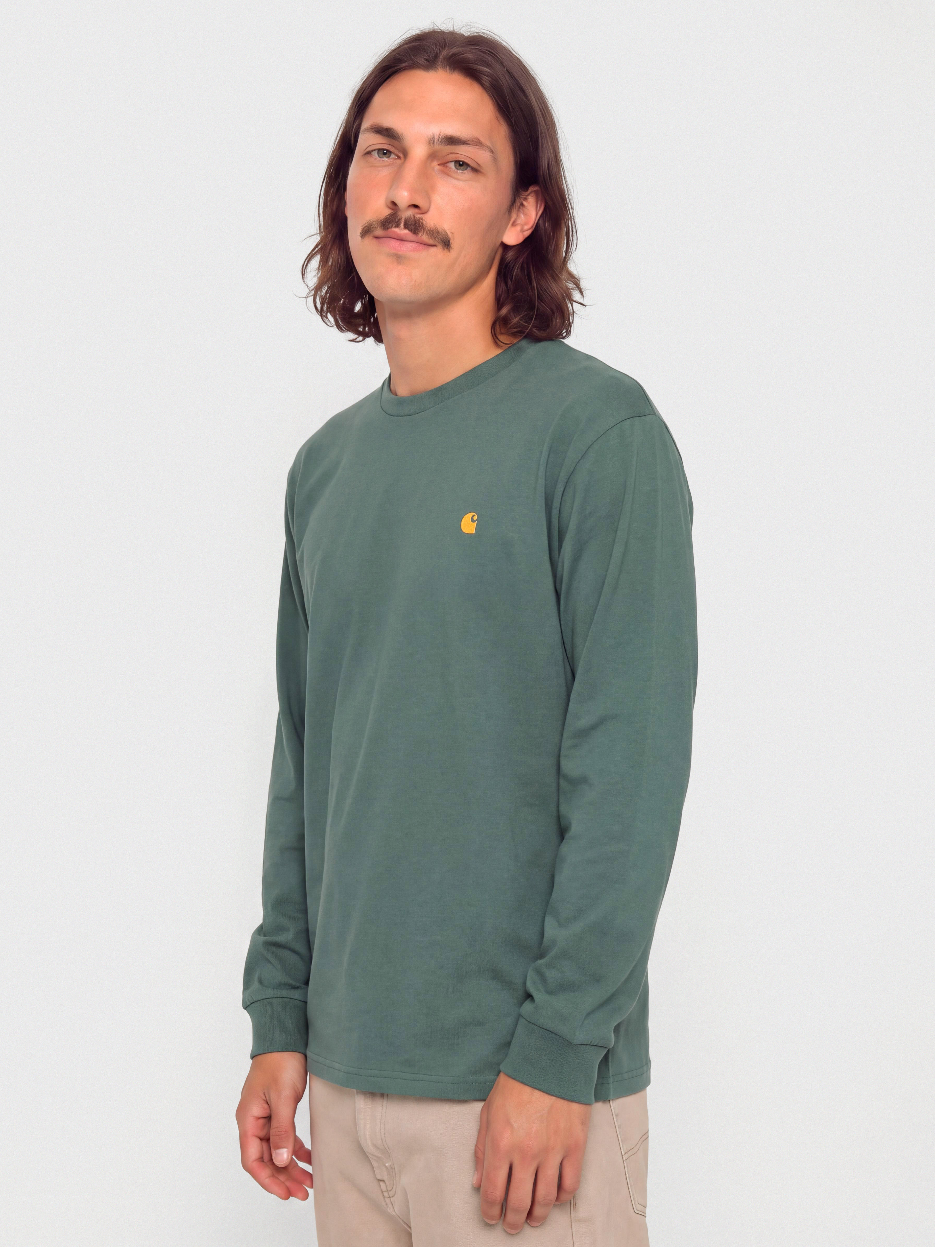 Longsleeve Carhartt WIP Chase (silver pine/gold)