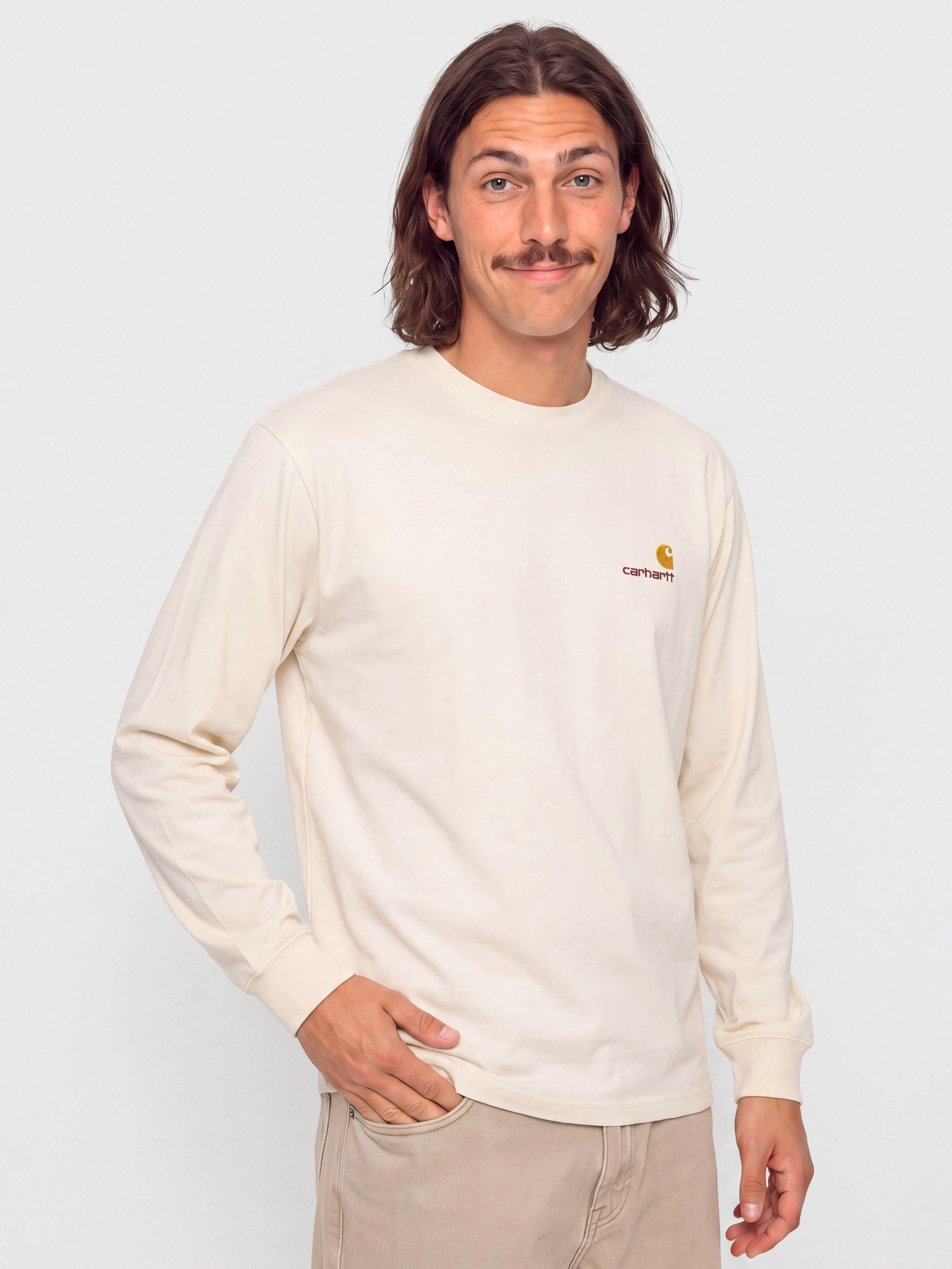 Longsleeve Carhartt WIP American Script (natural)