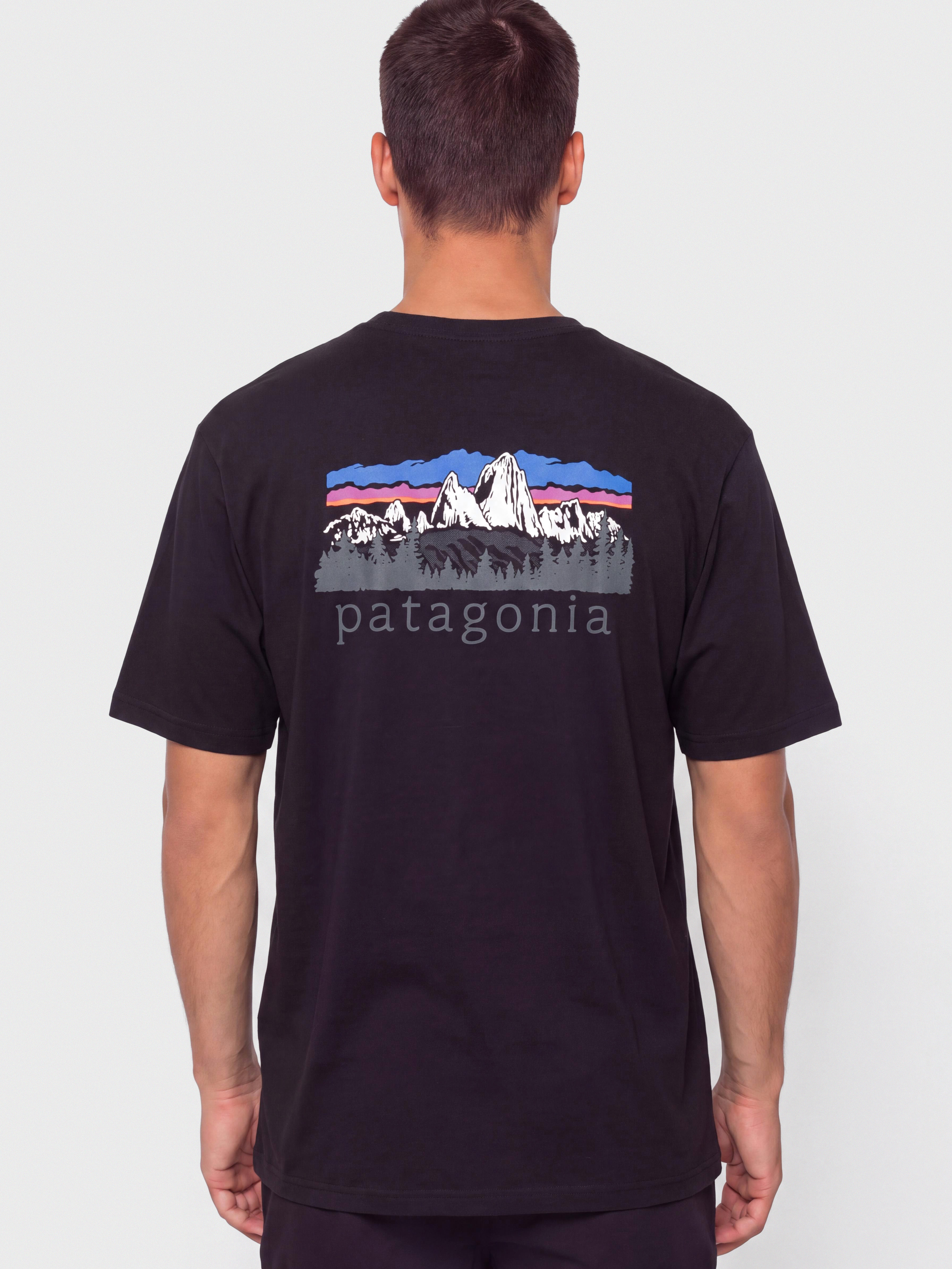 Tricou Patagonia Fitz Roy Foothills (ink black)