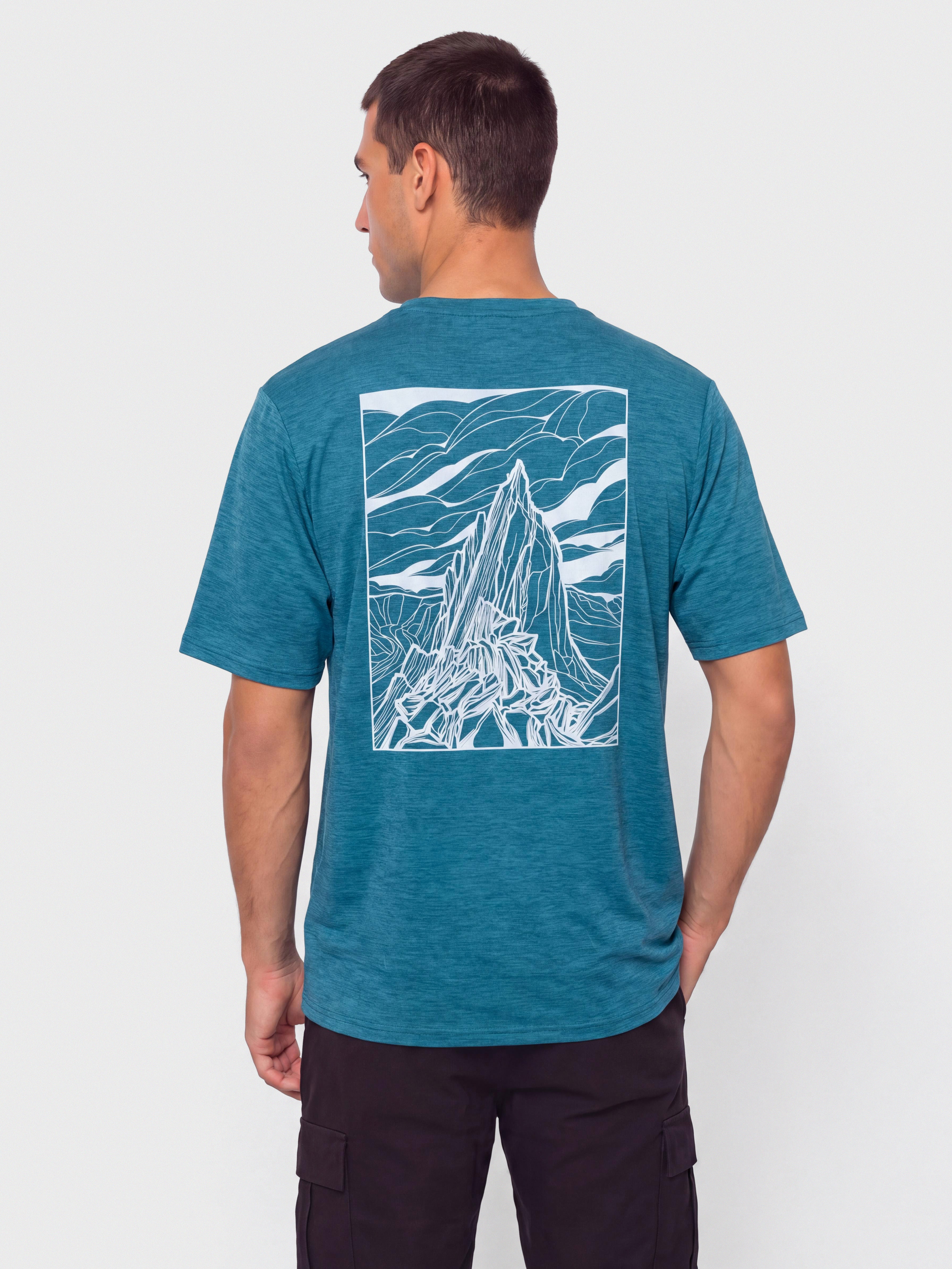 Tricou Patagonia Cap Cool Daily Cloud Crag (glacial blue light glacial blue x dye)