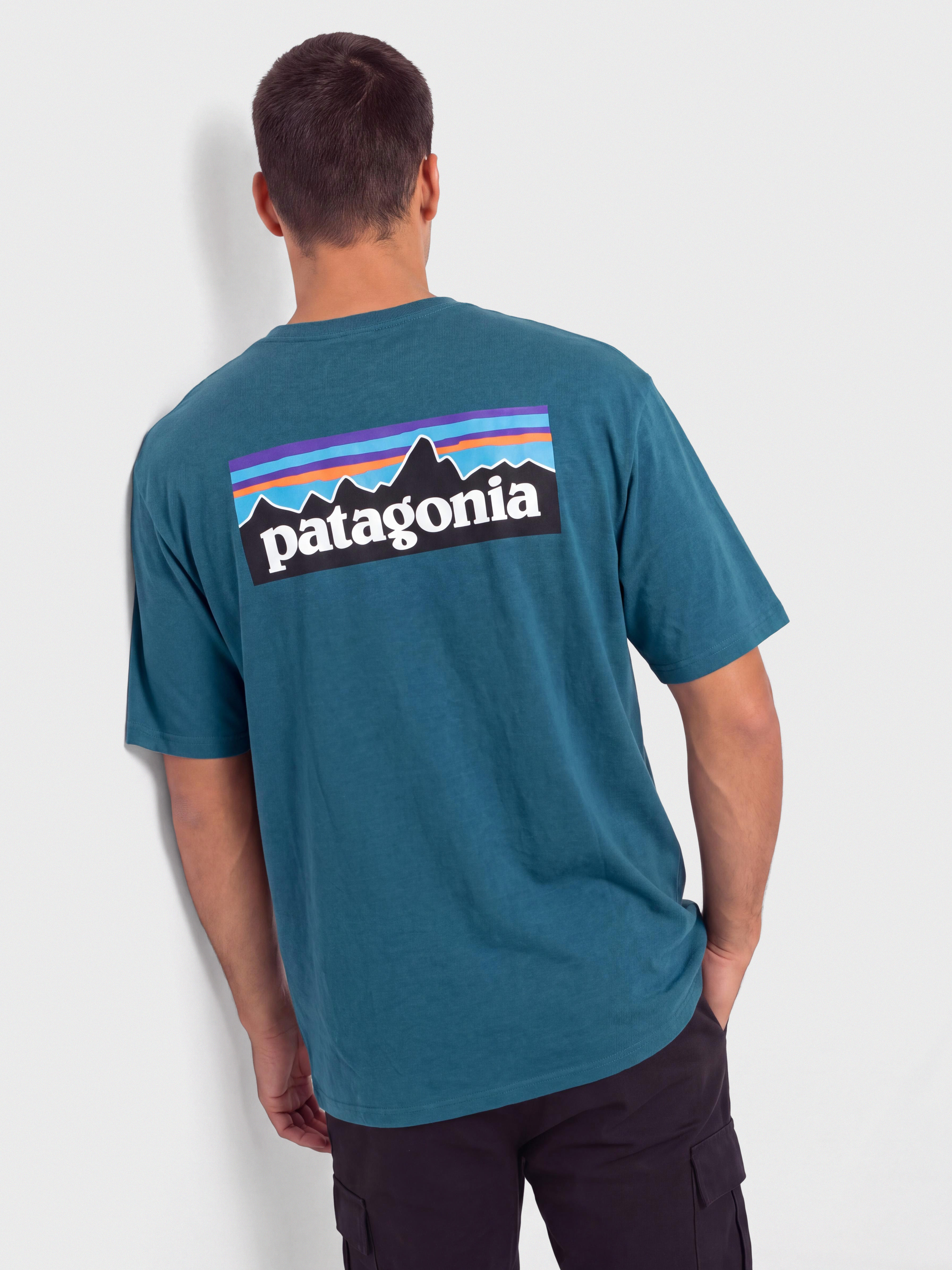 Tricou Patagonia P 6 Logo Responsibili (glacial blue)