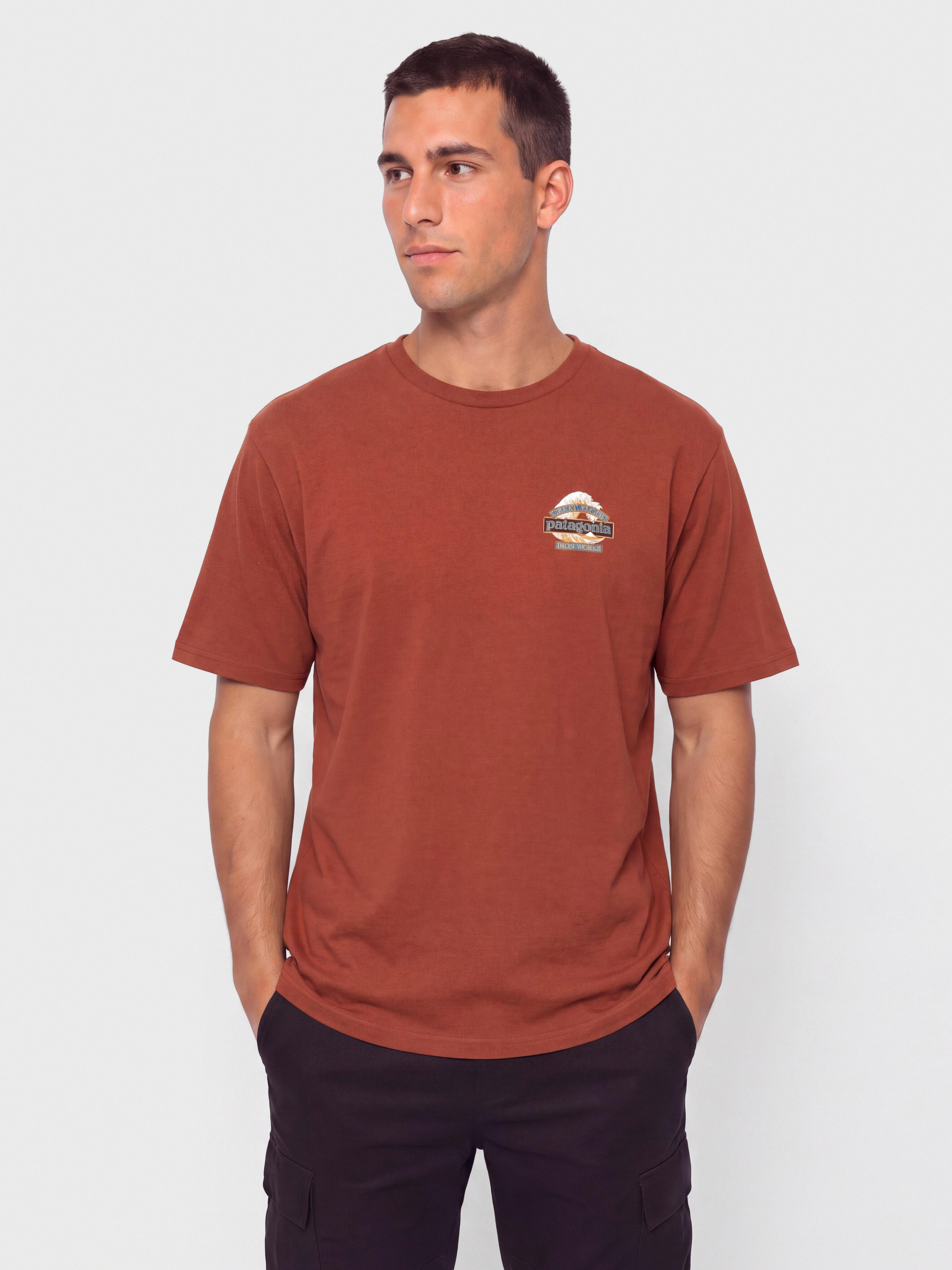 Tricou Patagonia Great Waves Responsibili (rusty red)