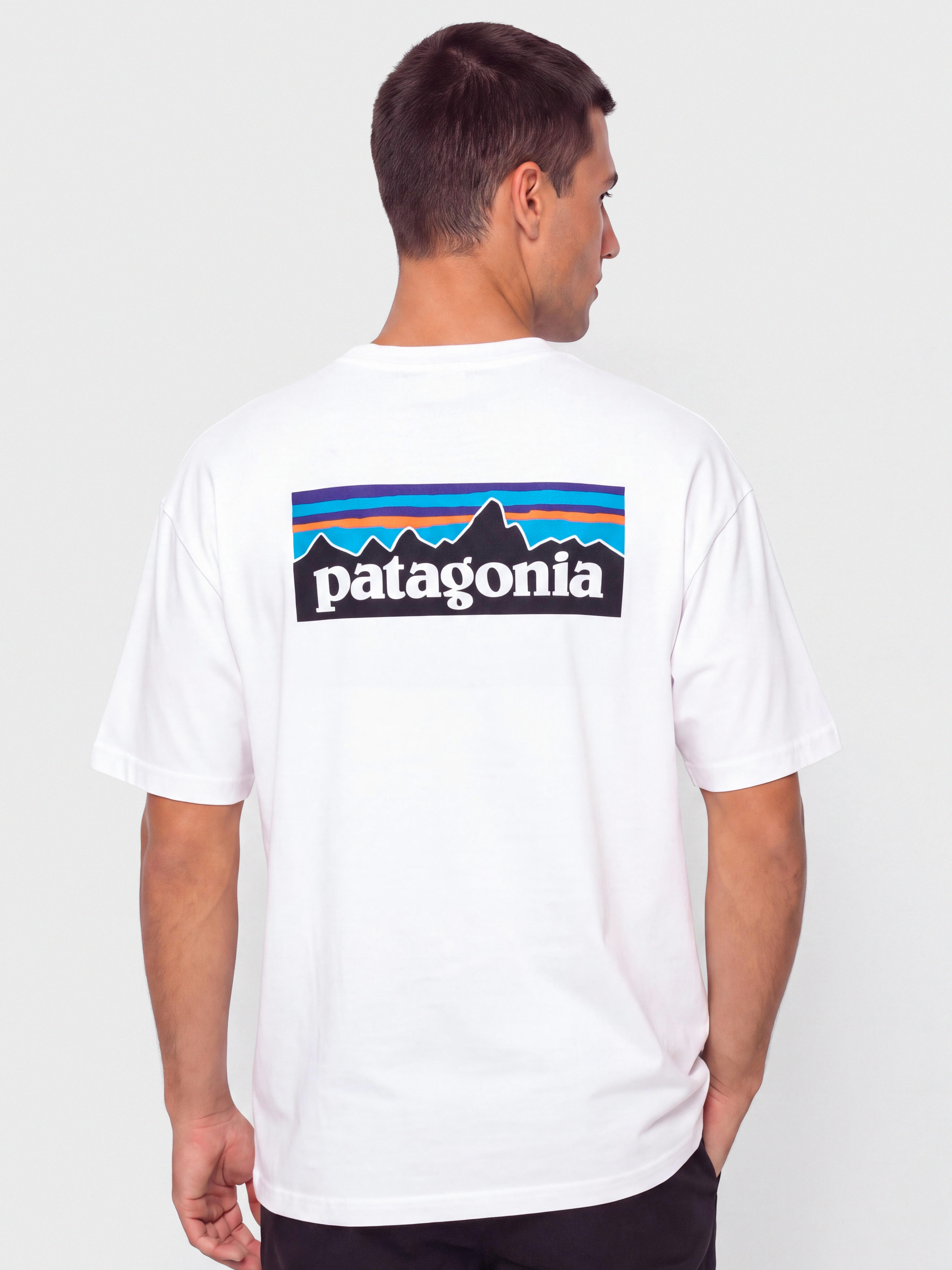 Tricou Patagonia P 6 Logo Responsibili (fiber white)