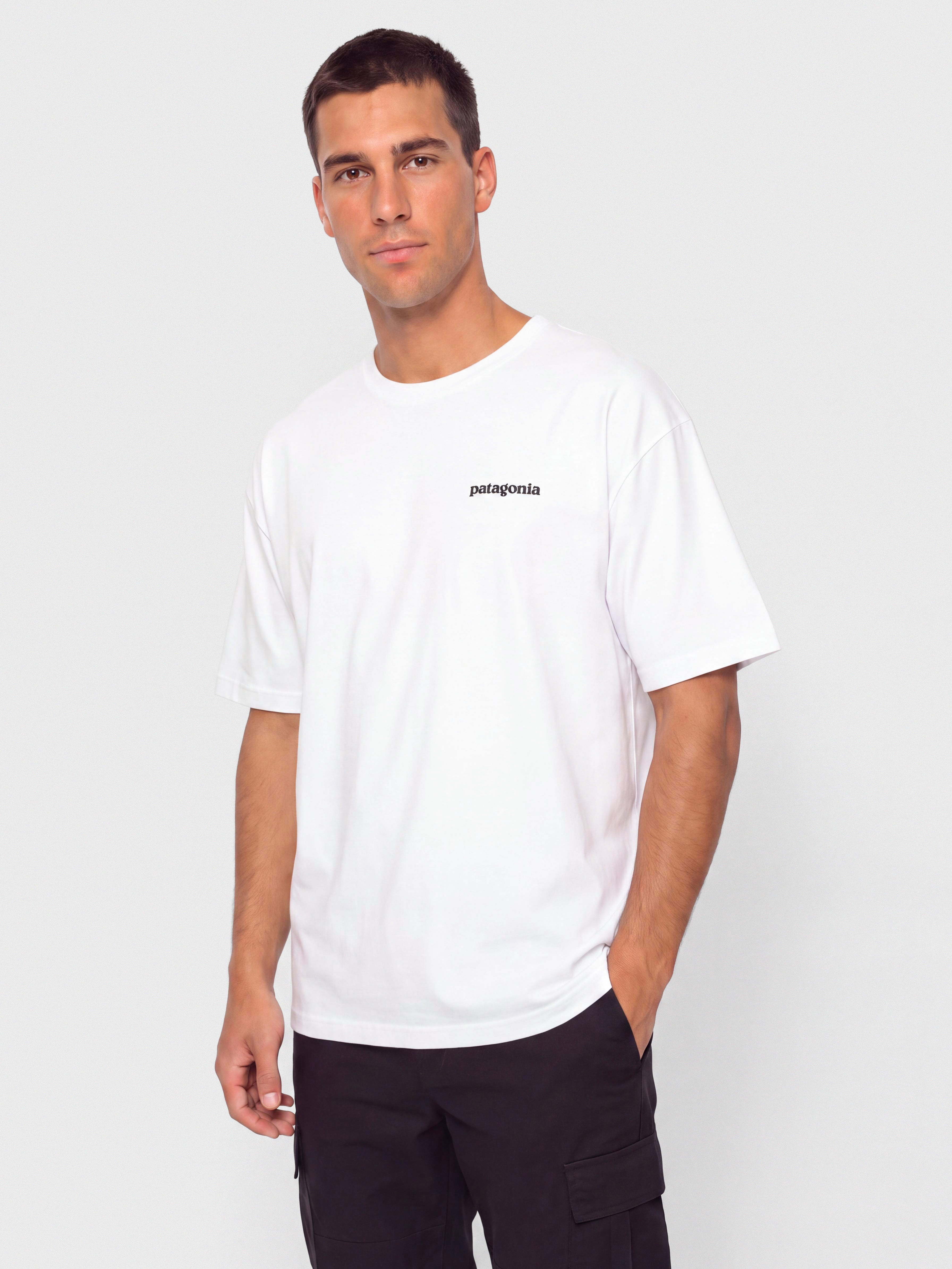Tricou Patagonia P 6 Logo Responsibili (fiber white)