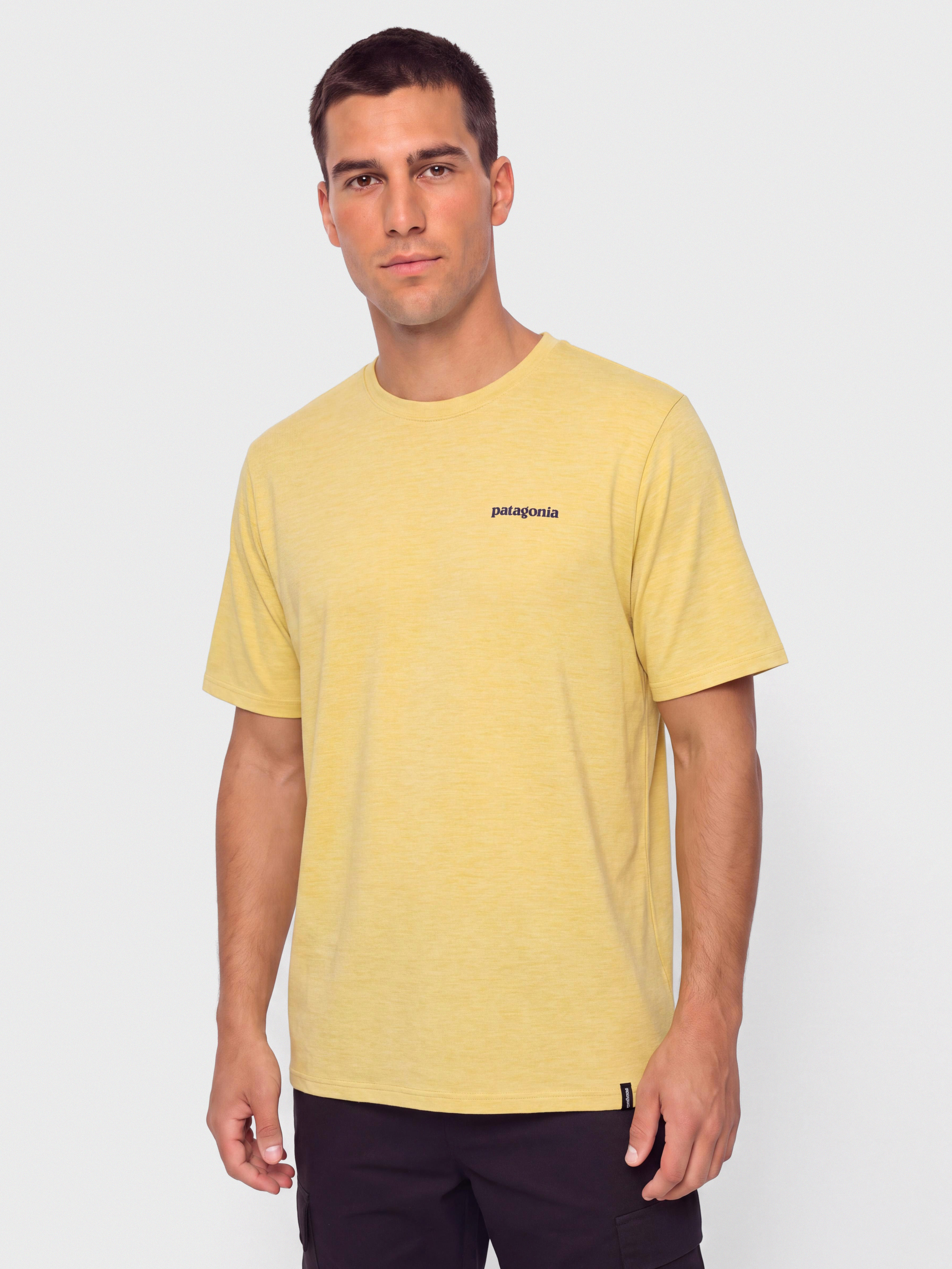 Tricou Patagonia Cap Cool Daily Boardshort Logo (limestone yellow light limestone yellow x dye)