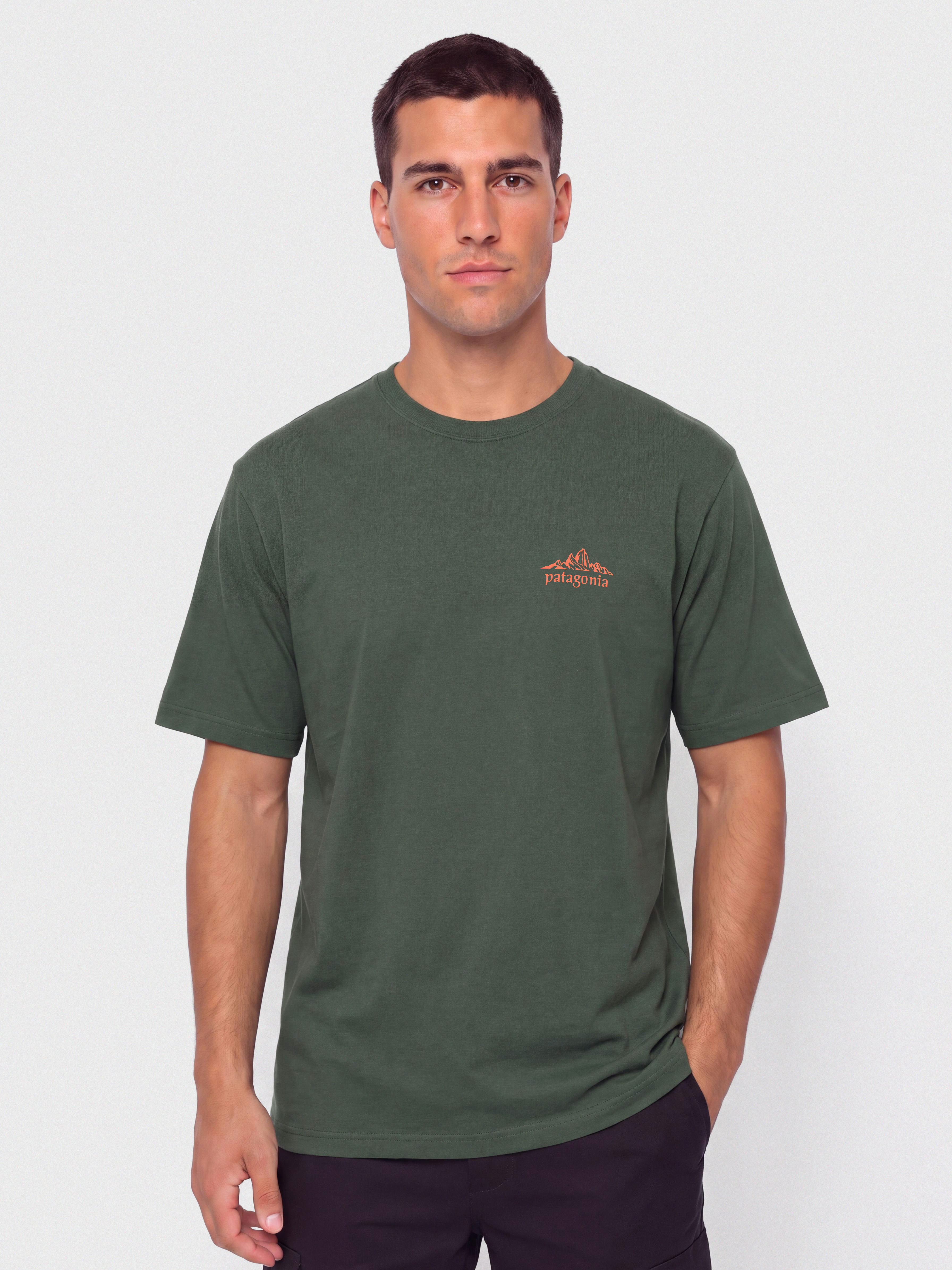 Tricou Patagonia Cloud Crag (canopy green)