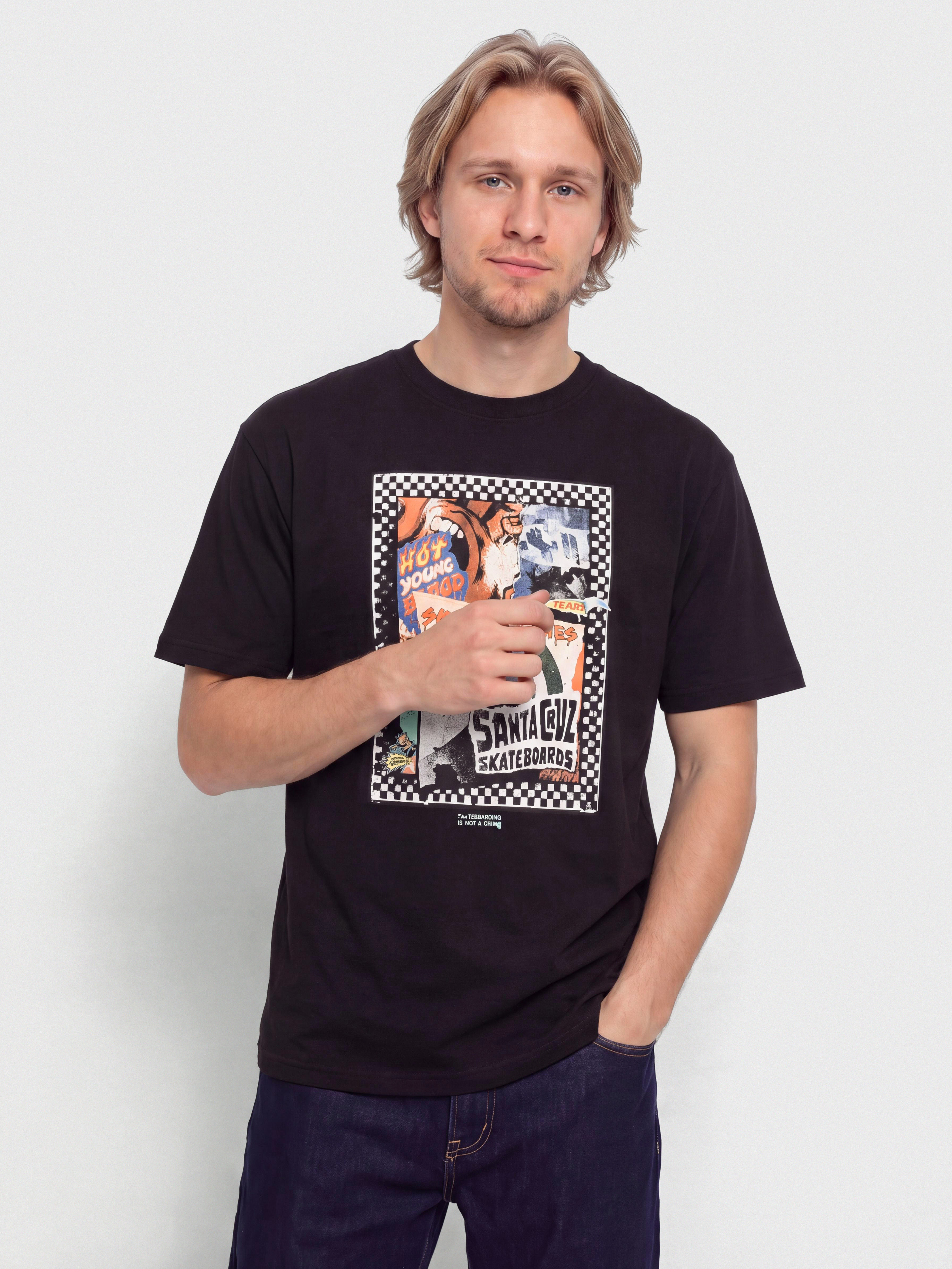 Tricou Santa Cruz Ad Collage Front (black)