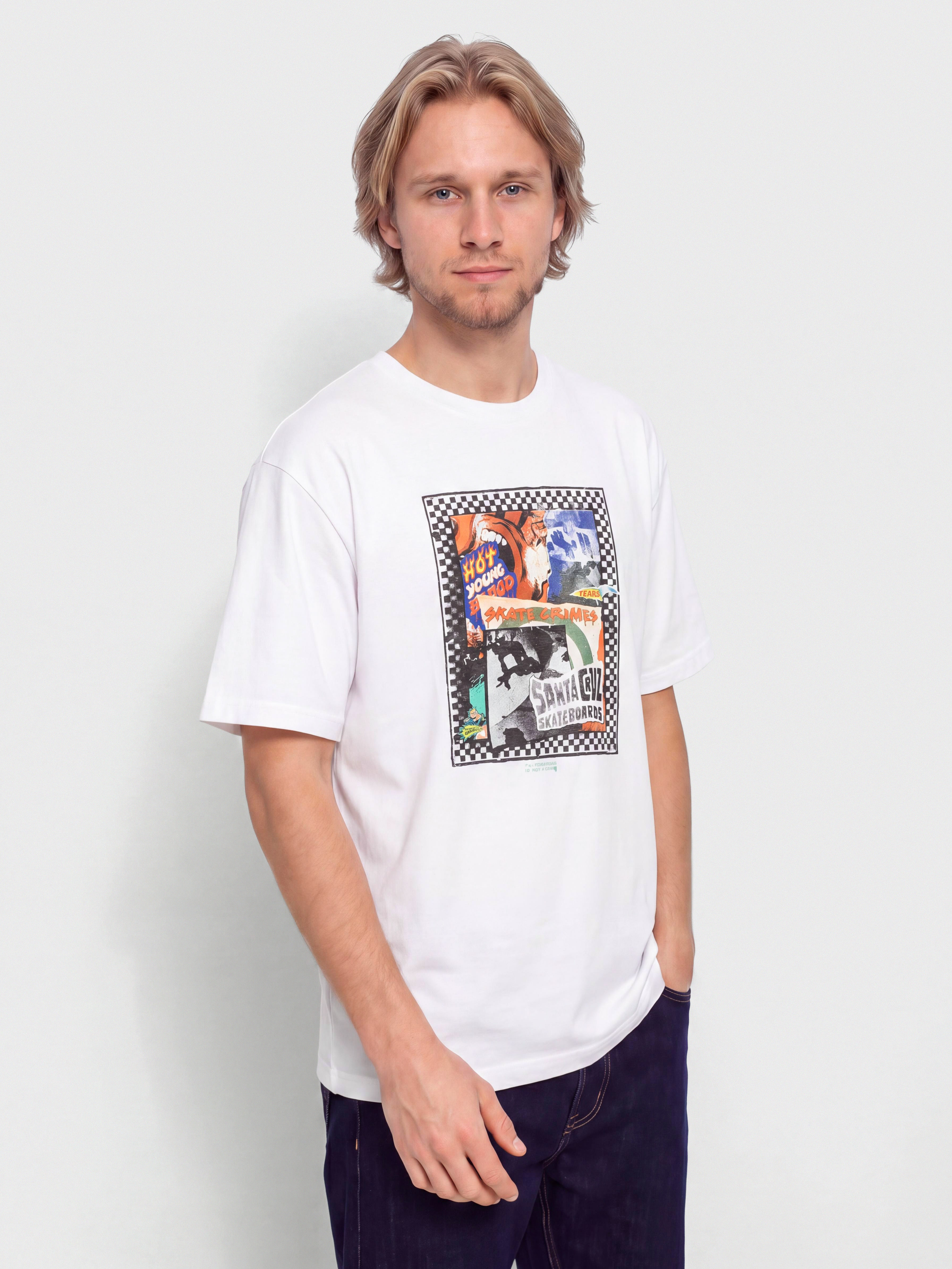 Tricou Santa Cruz Ad Collage Front (white)