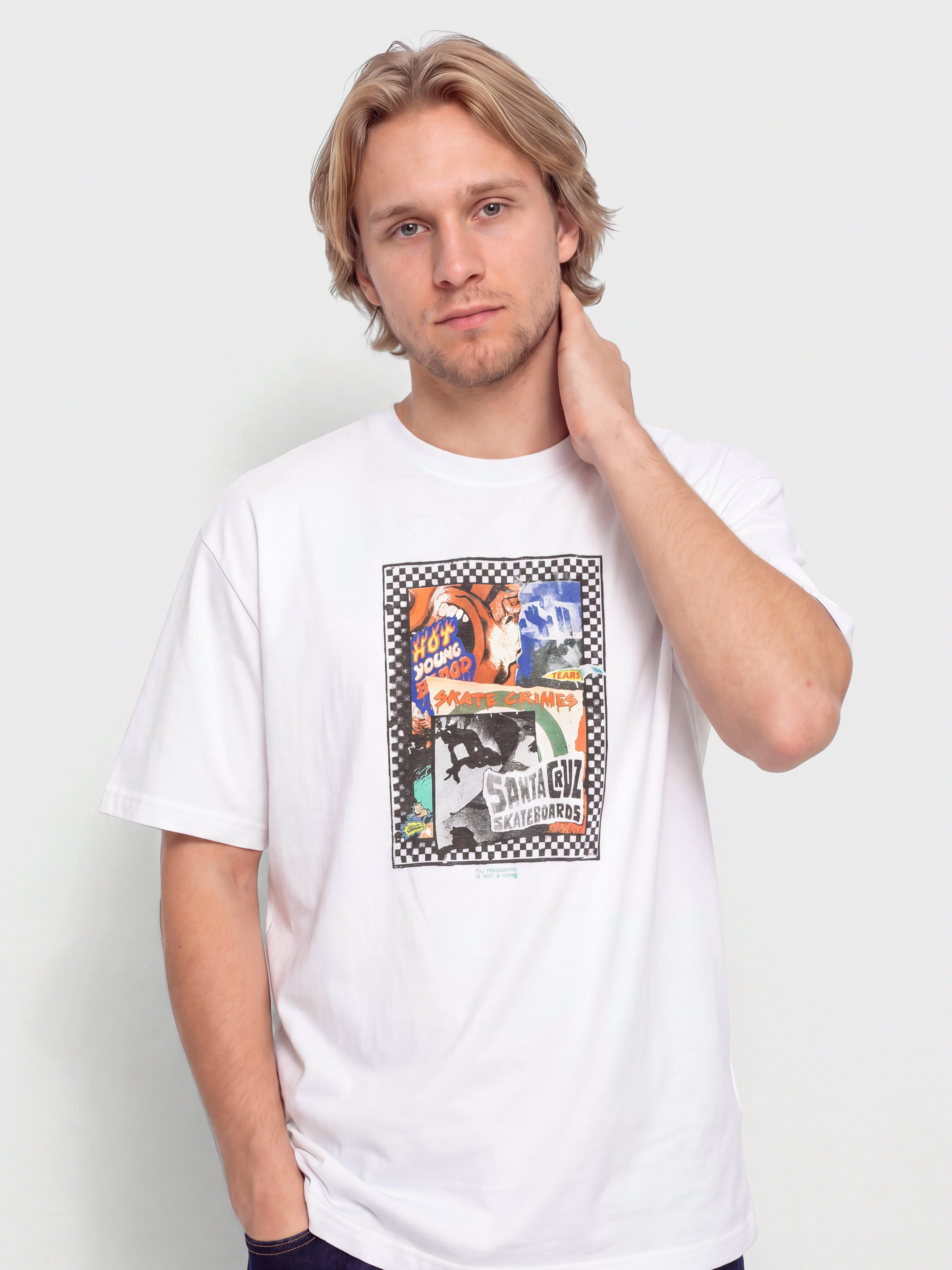 Tricou Santa Cruz Ad Collage Front (white)
