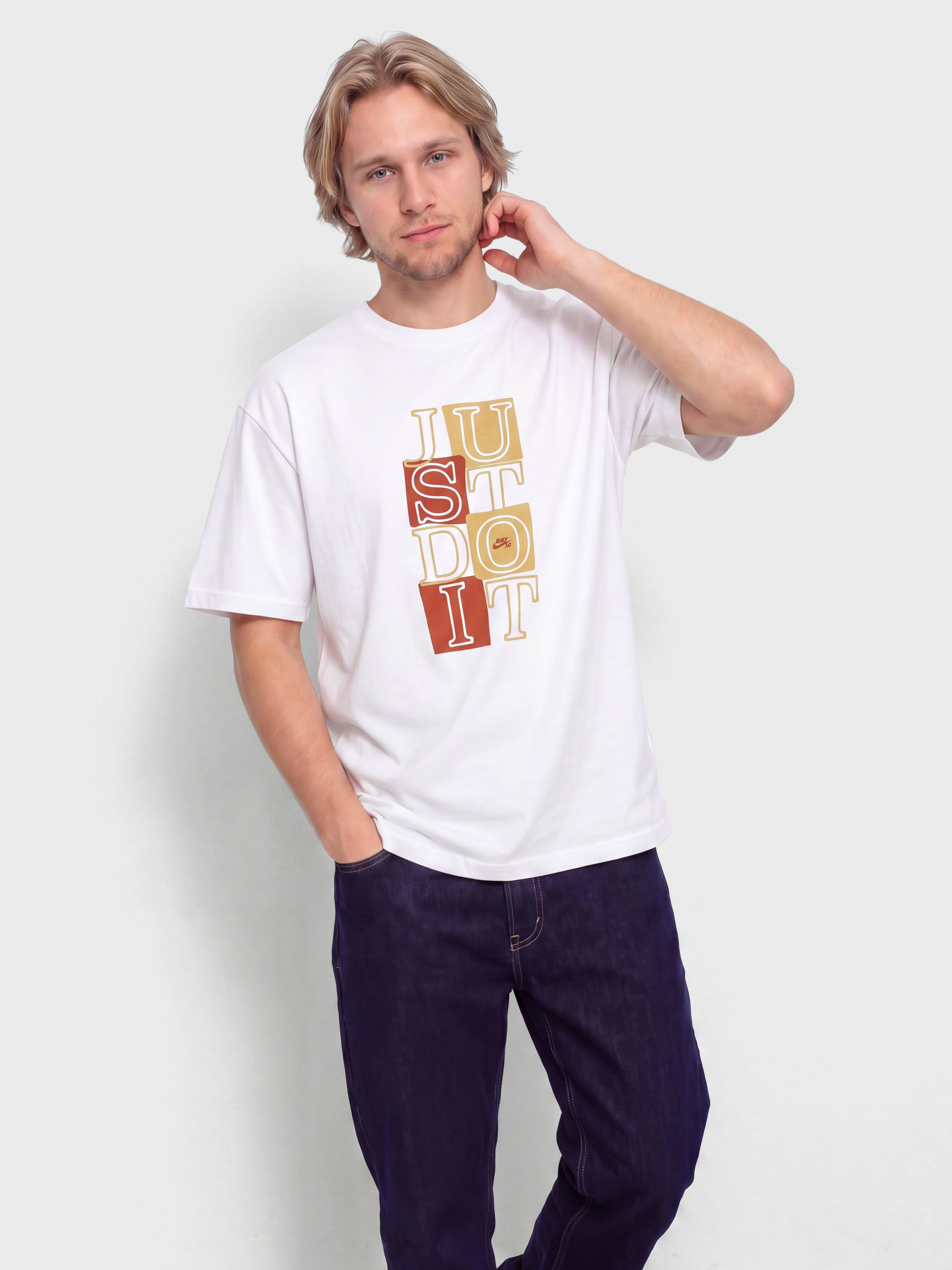 Tricou Nike SB Remake JDI (summit white)