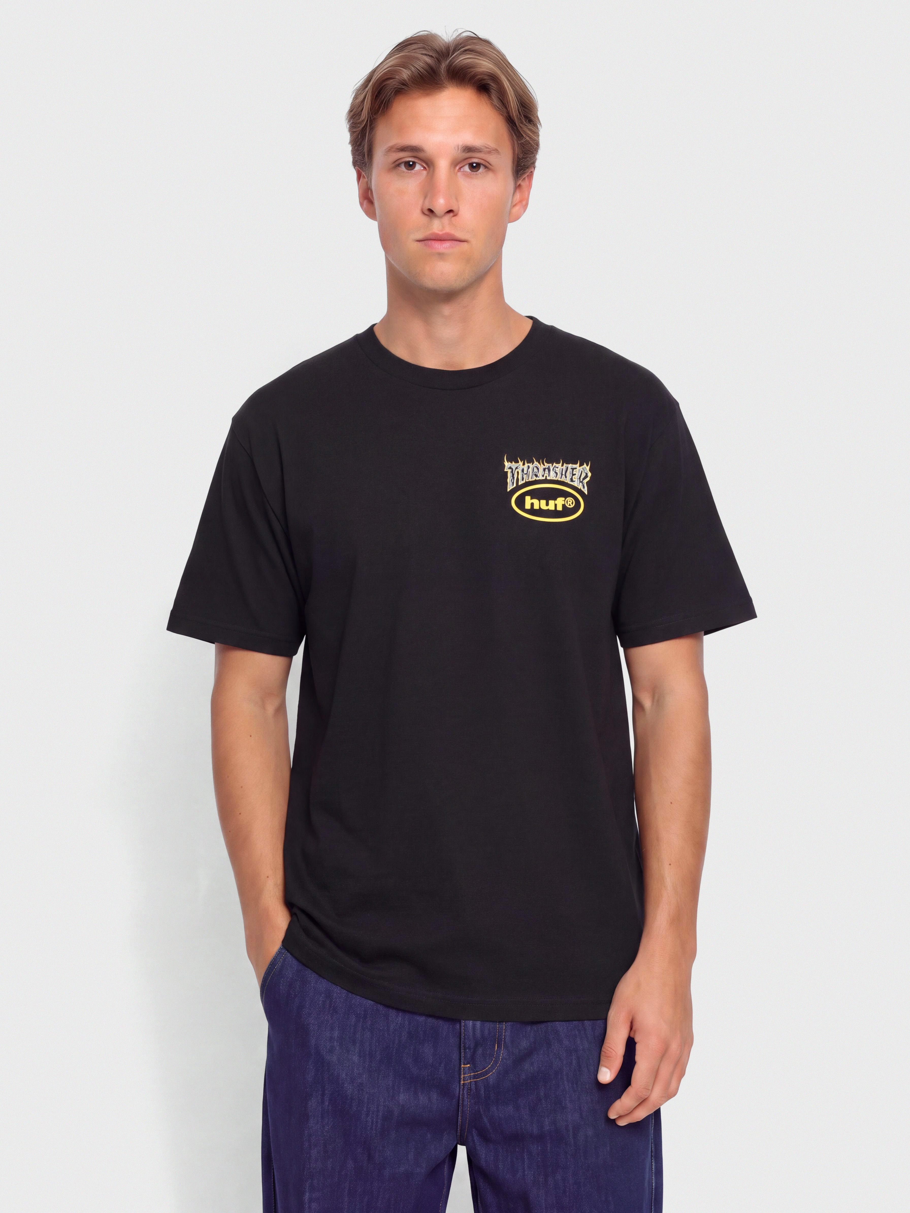 Tricou HUF X Thrasher Meltdown (black)