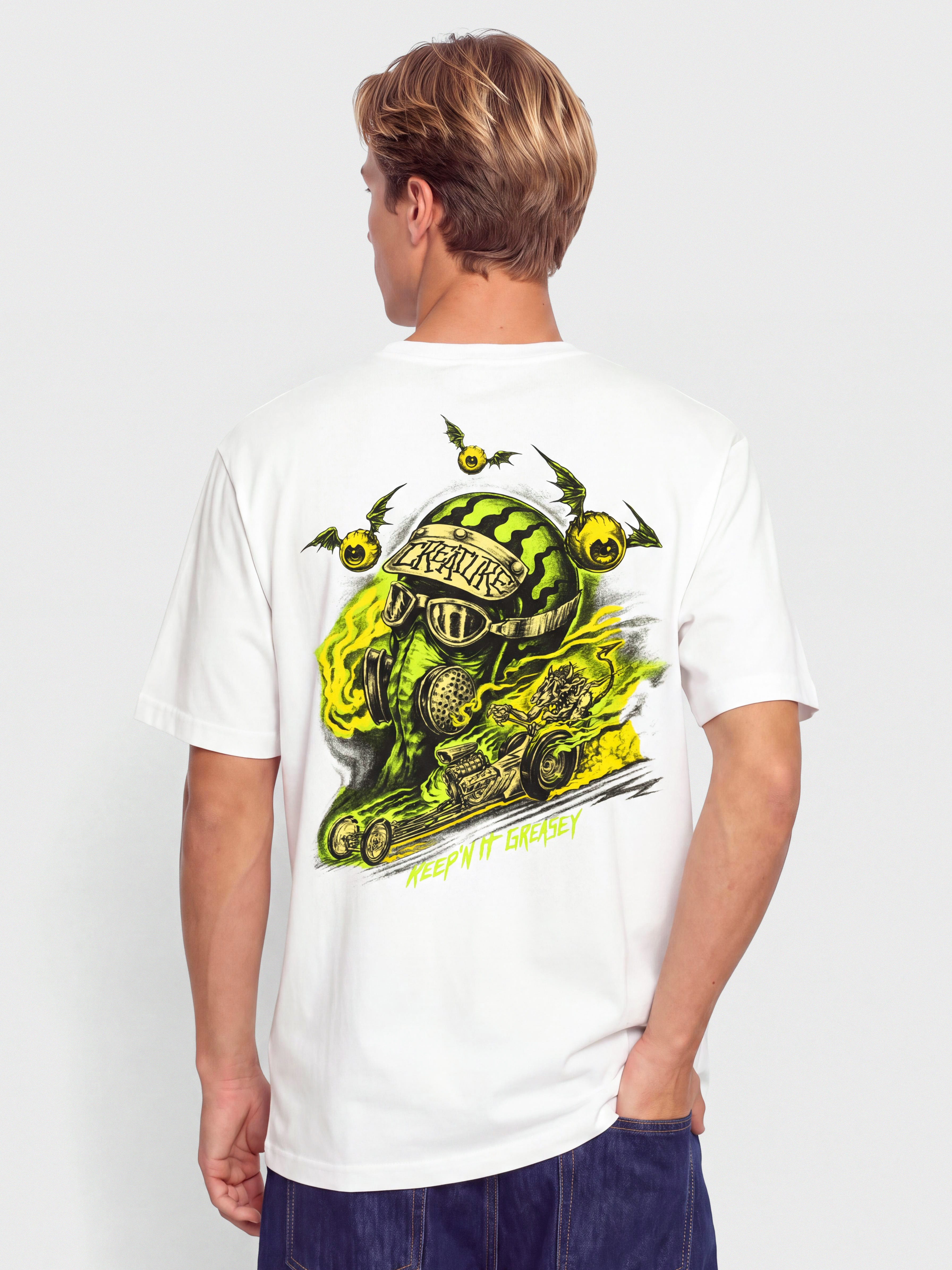 Tricou Creature Crash And Burn (white)