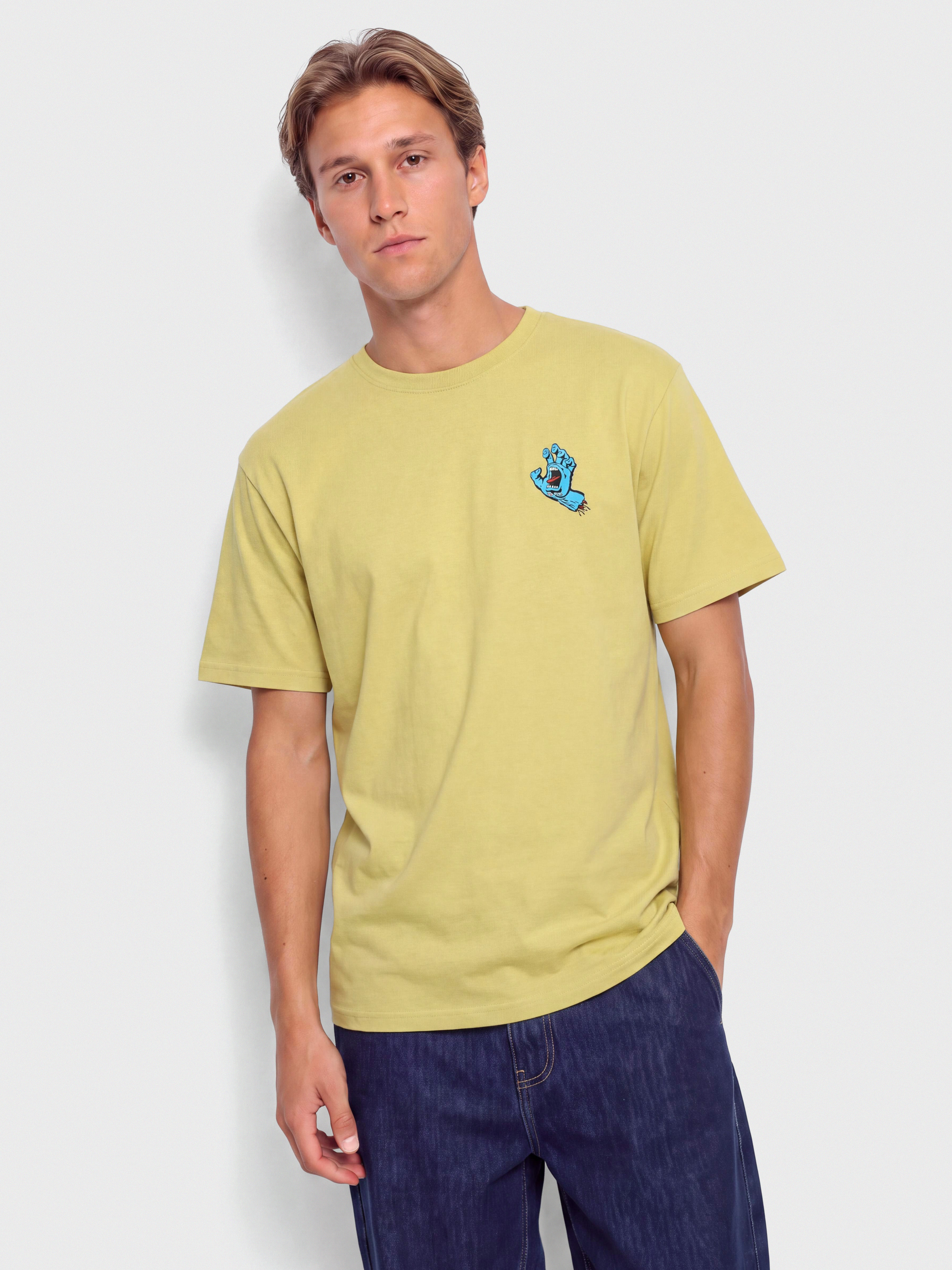Tricou Santa Cruz Screaming Hand Chest (faded khaki)