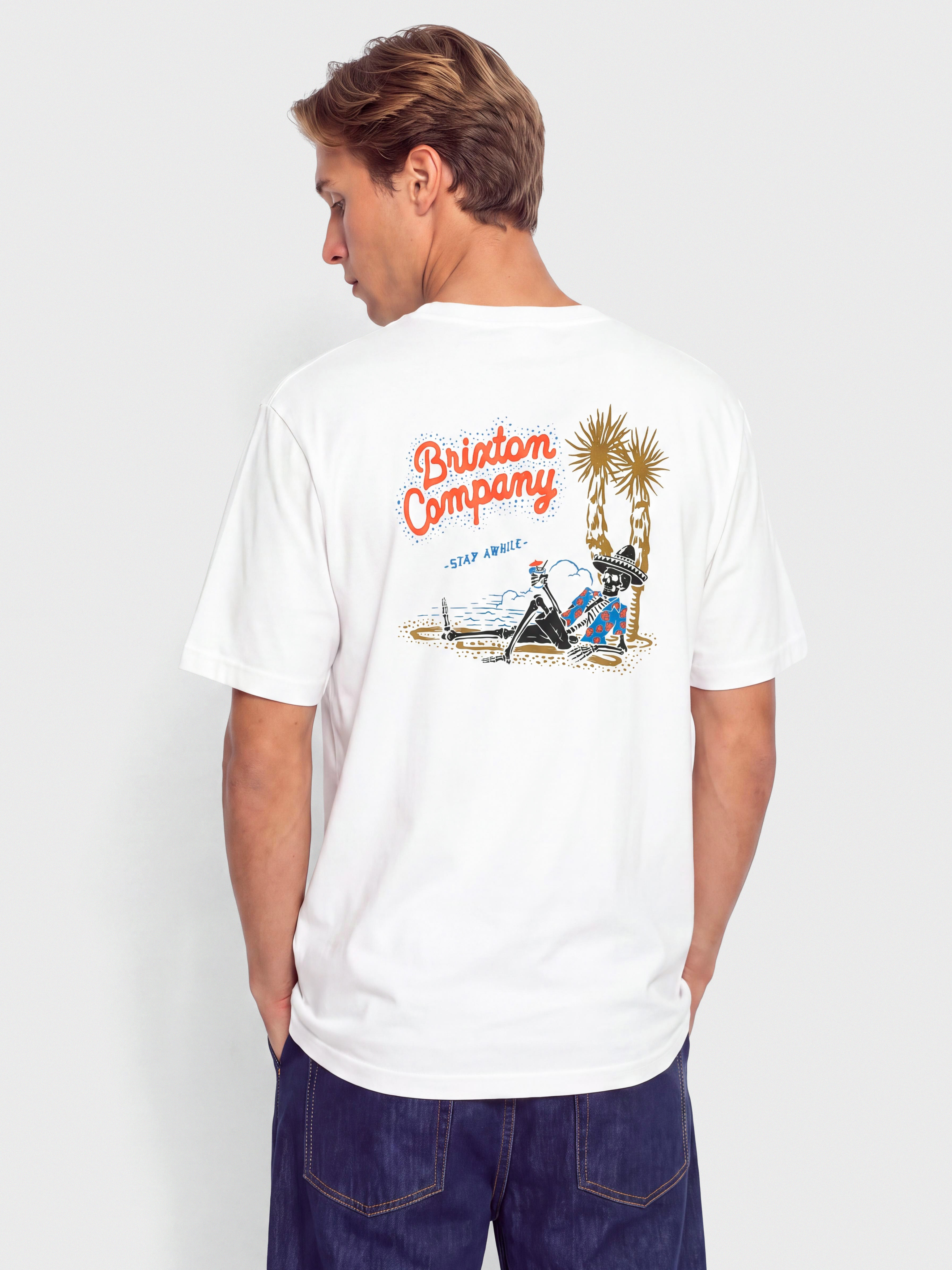 Tricou Brixton Stay While Std (white)