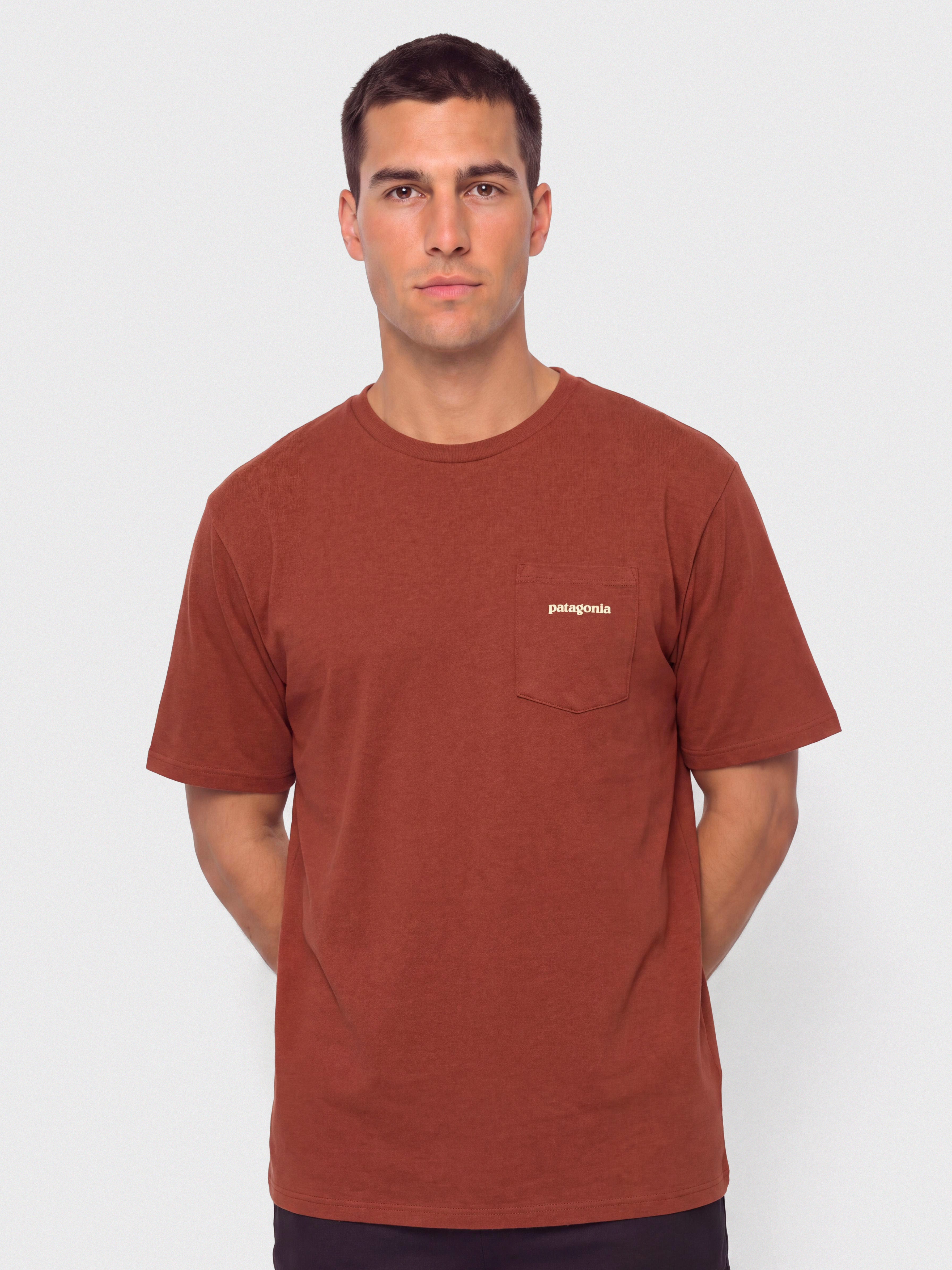 Tricou Patagonia Boardshort Logo Pocket Responsibili (rusty red)
