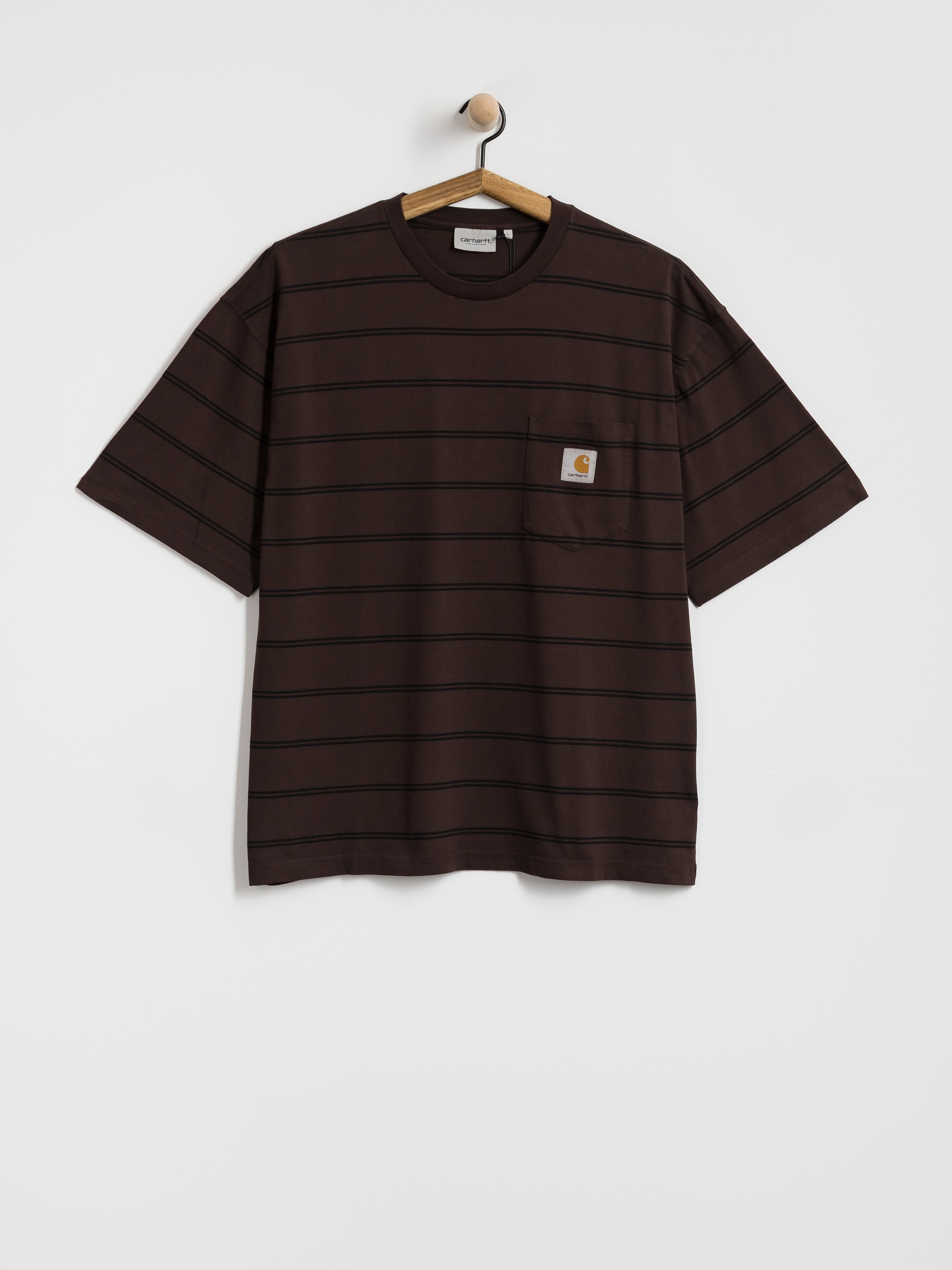 Tricou Carhartt WIP Cardona Pocket (cardona stripe natural/palisander/garment dyed)