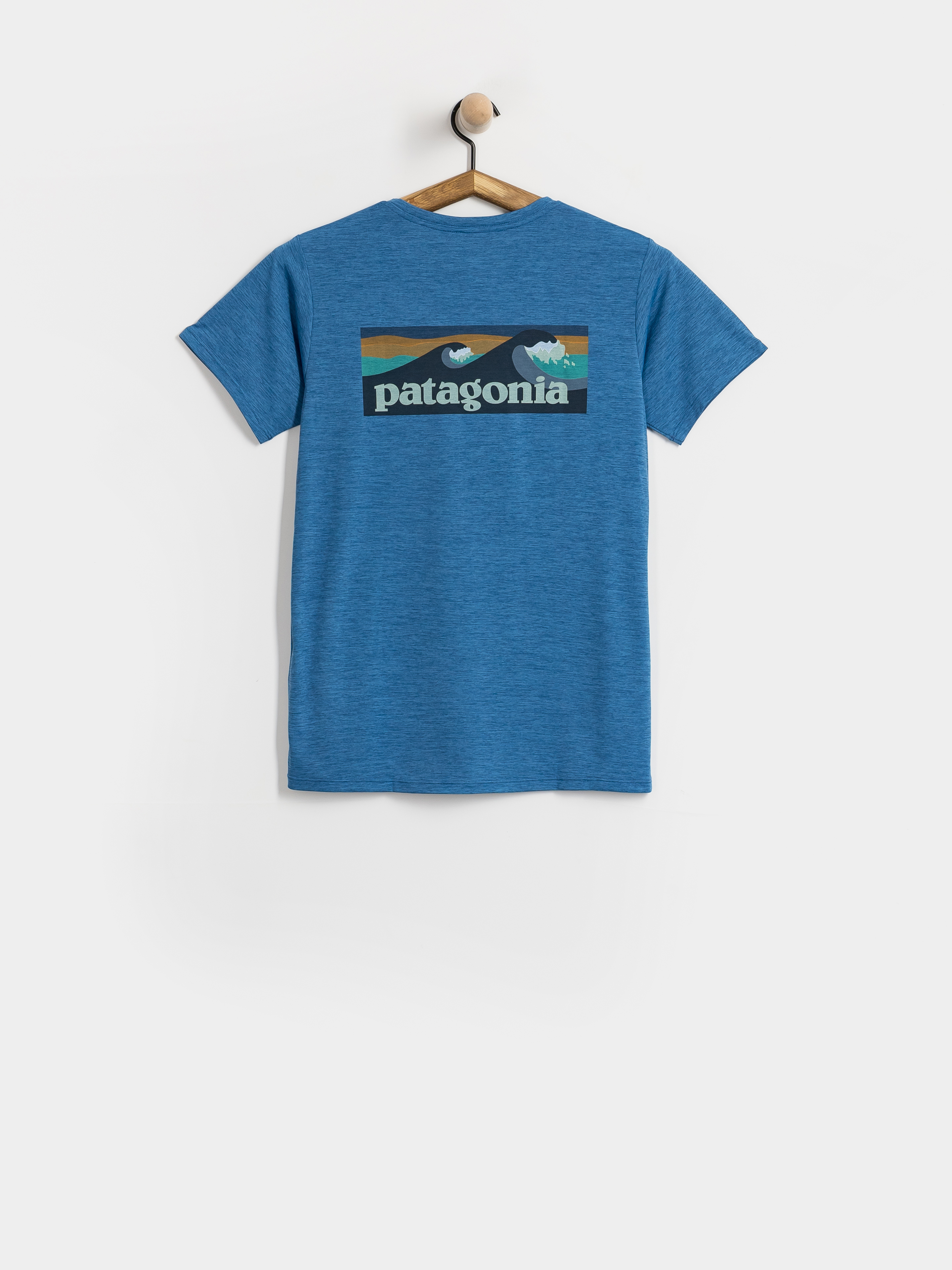 Tricou Patagonia Cap Cool Daily Boardshort Logo Wmn (aquatic blue light aquatic blue x dye)