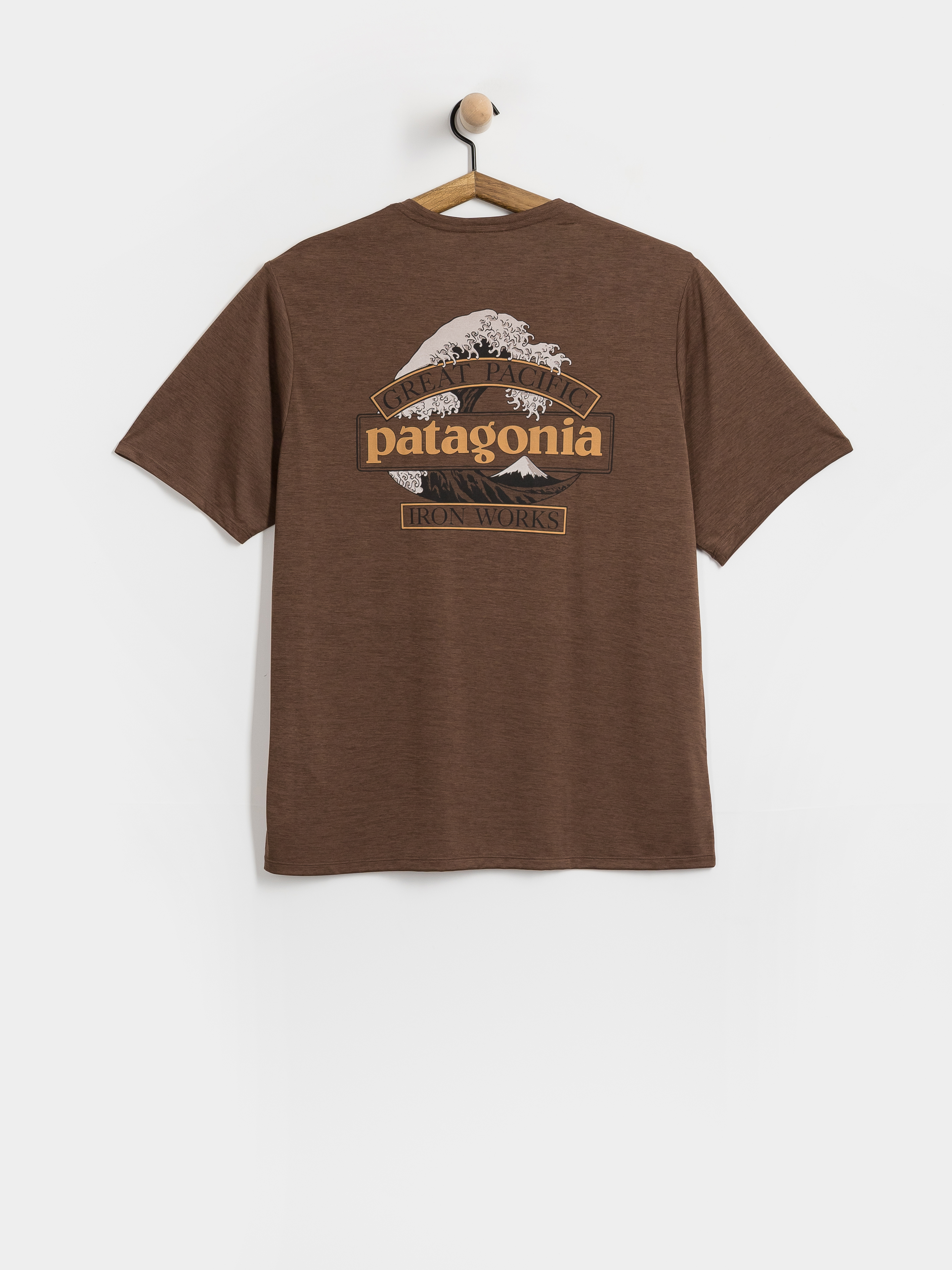 Tricou Patagonia Cap Cool Daily Great Waves (berm brown light berm brown x dye)