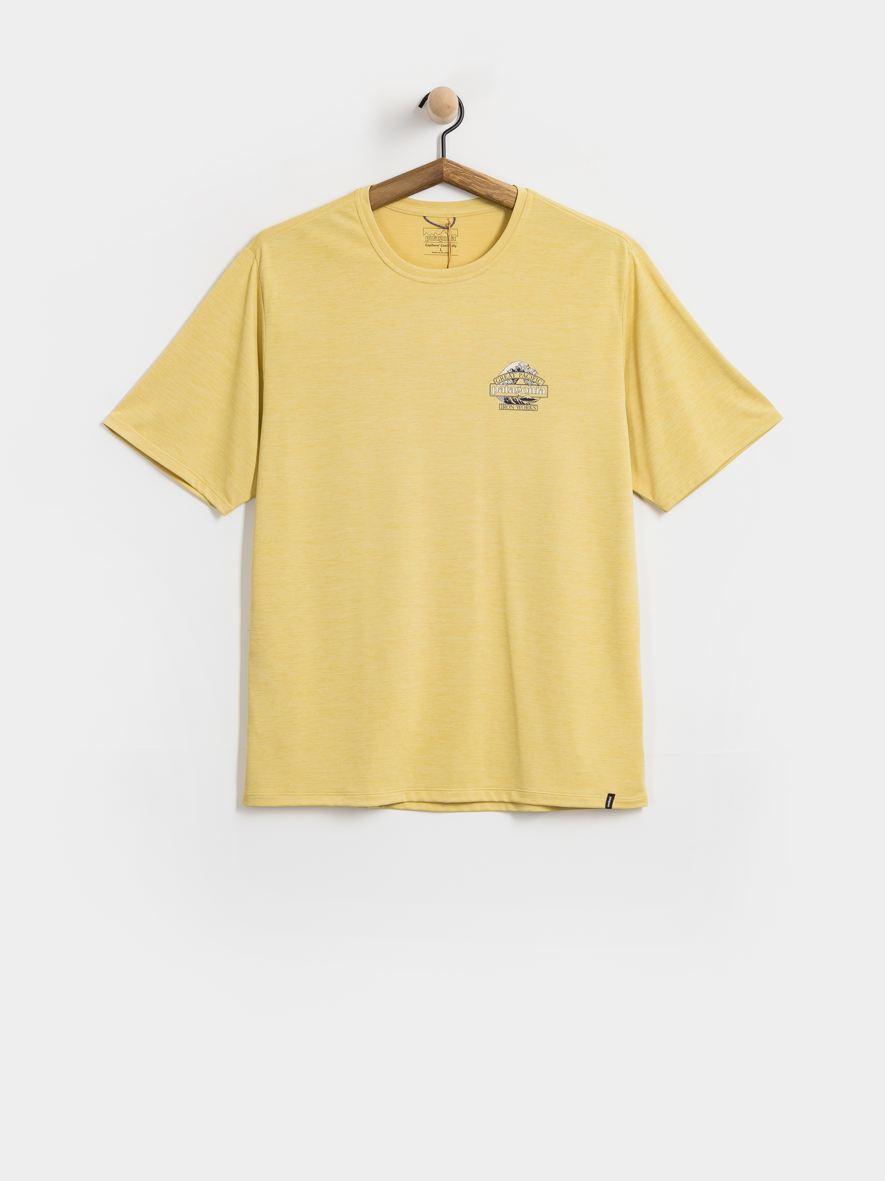 Tricou Patagonia Cap Cool Daily Great Waves (limestone yellow light limestone yellow x dye)