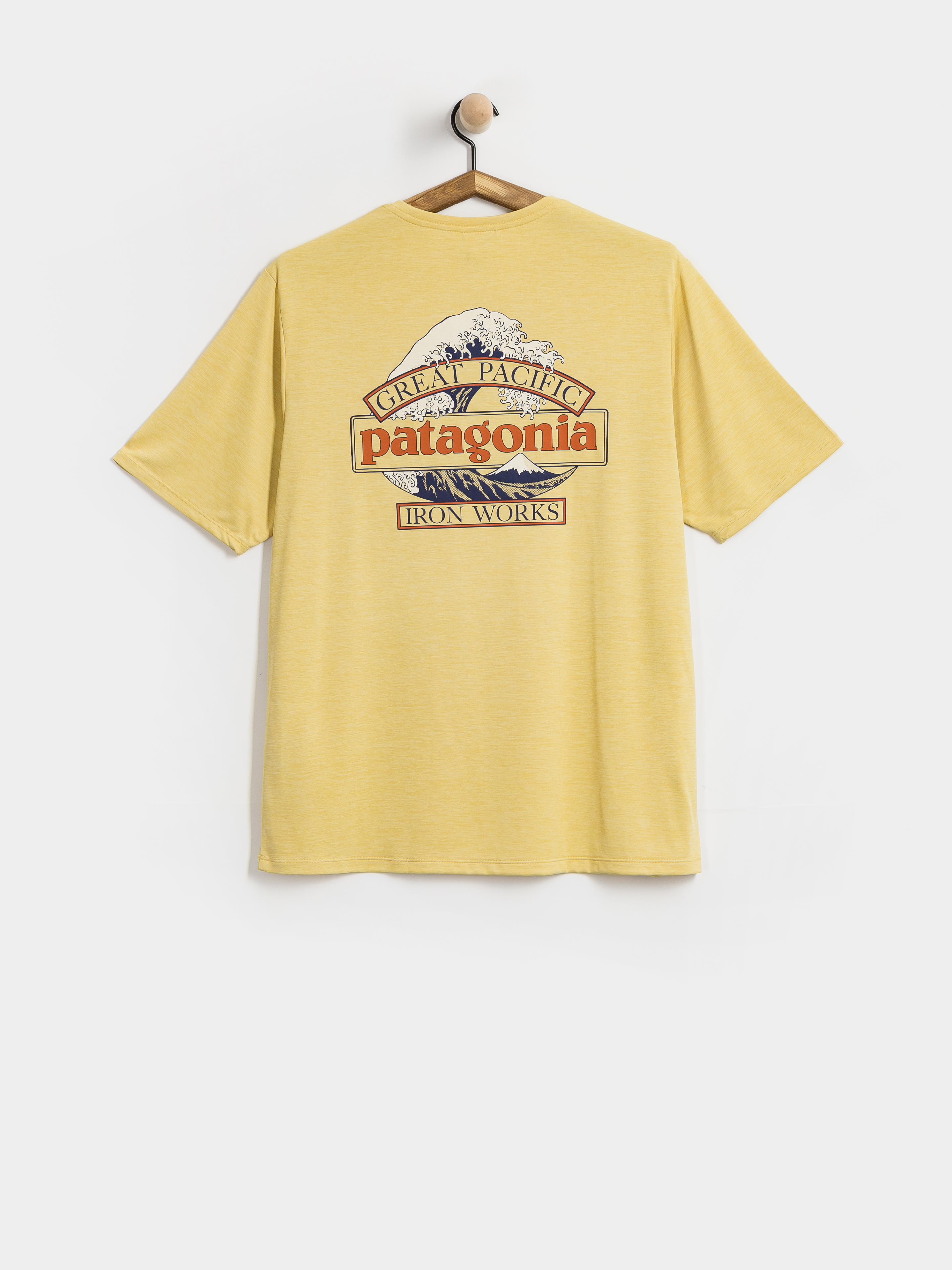 Tricou Patagonia Cap Cool Daily Great Waves (limestone yellow light limestone yellow x dye)