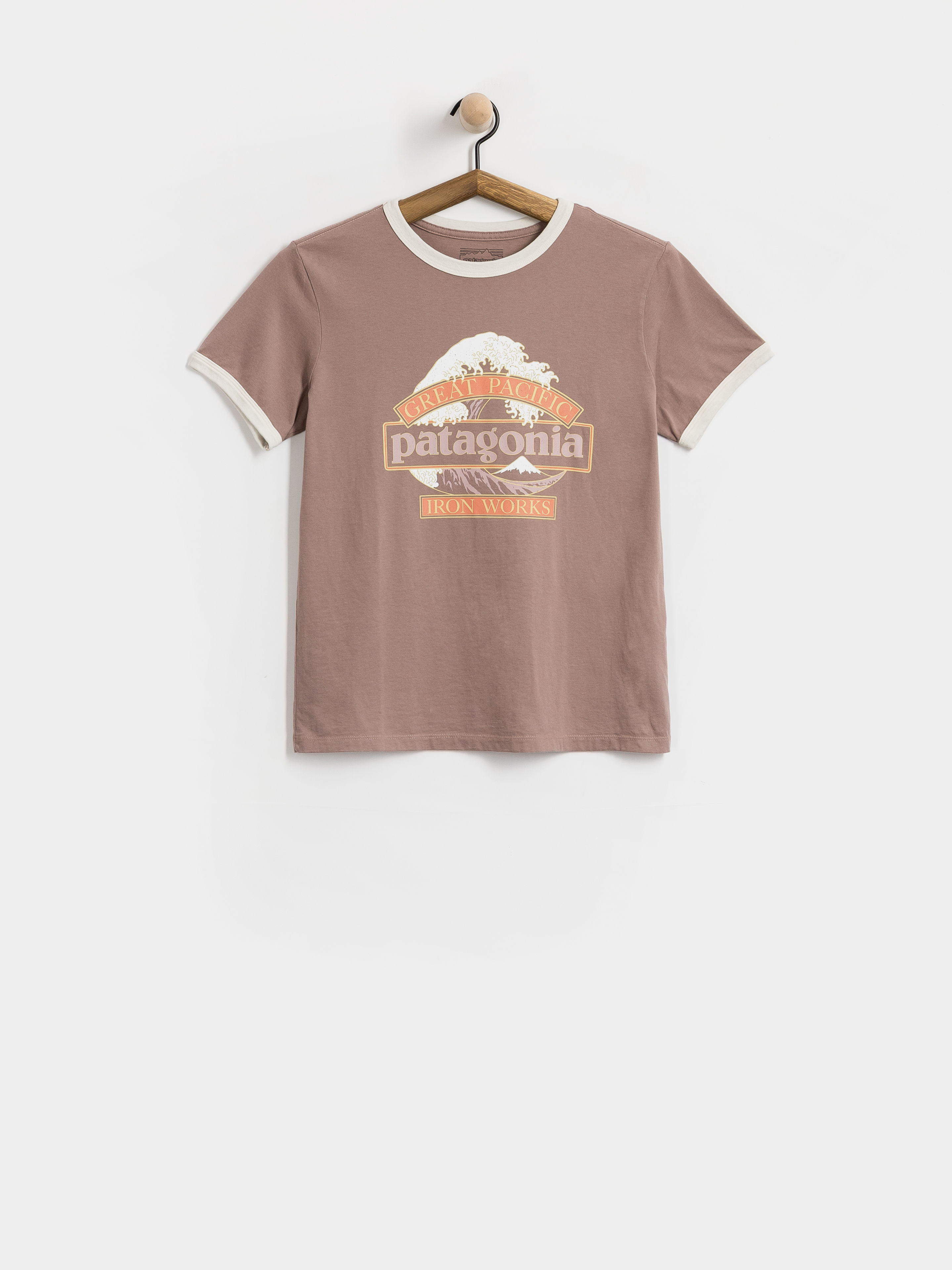 Tricou Patagonia Great Waves Ringer Wmn (moonrise taupe)