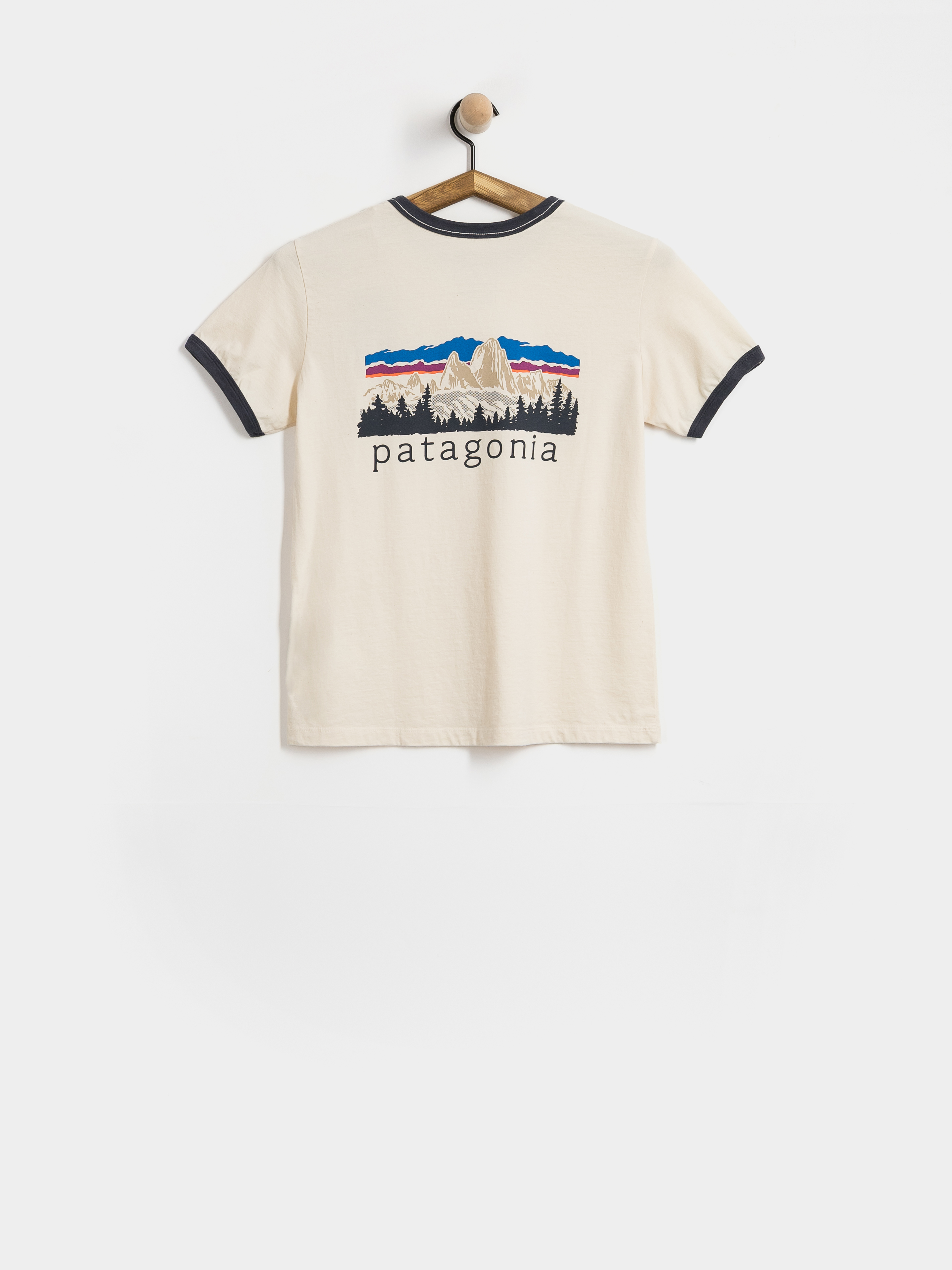 Tricou Patagonia Fitz Roy Foothills Ringer Wmn (undyed natural)