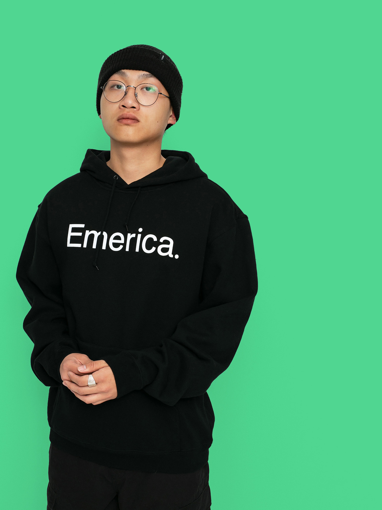 Hanorac cu glugă Emerica Pure Logo HD (black)