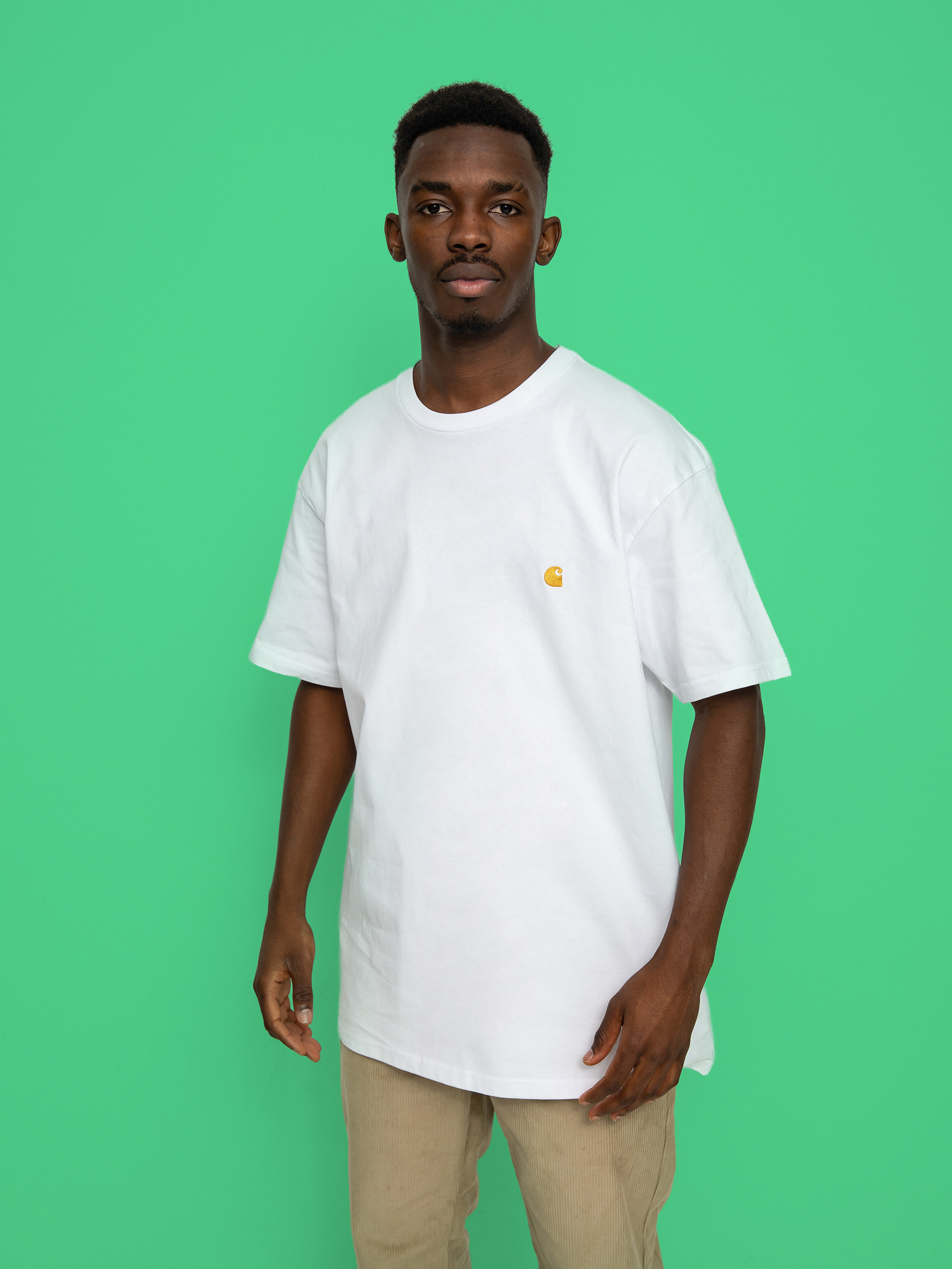 Tricou Carhartt WIP Chase (white/gold)