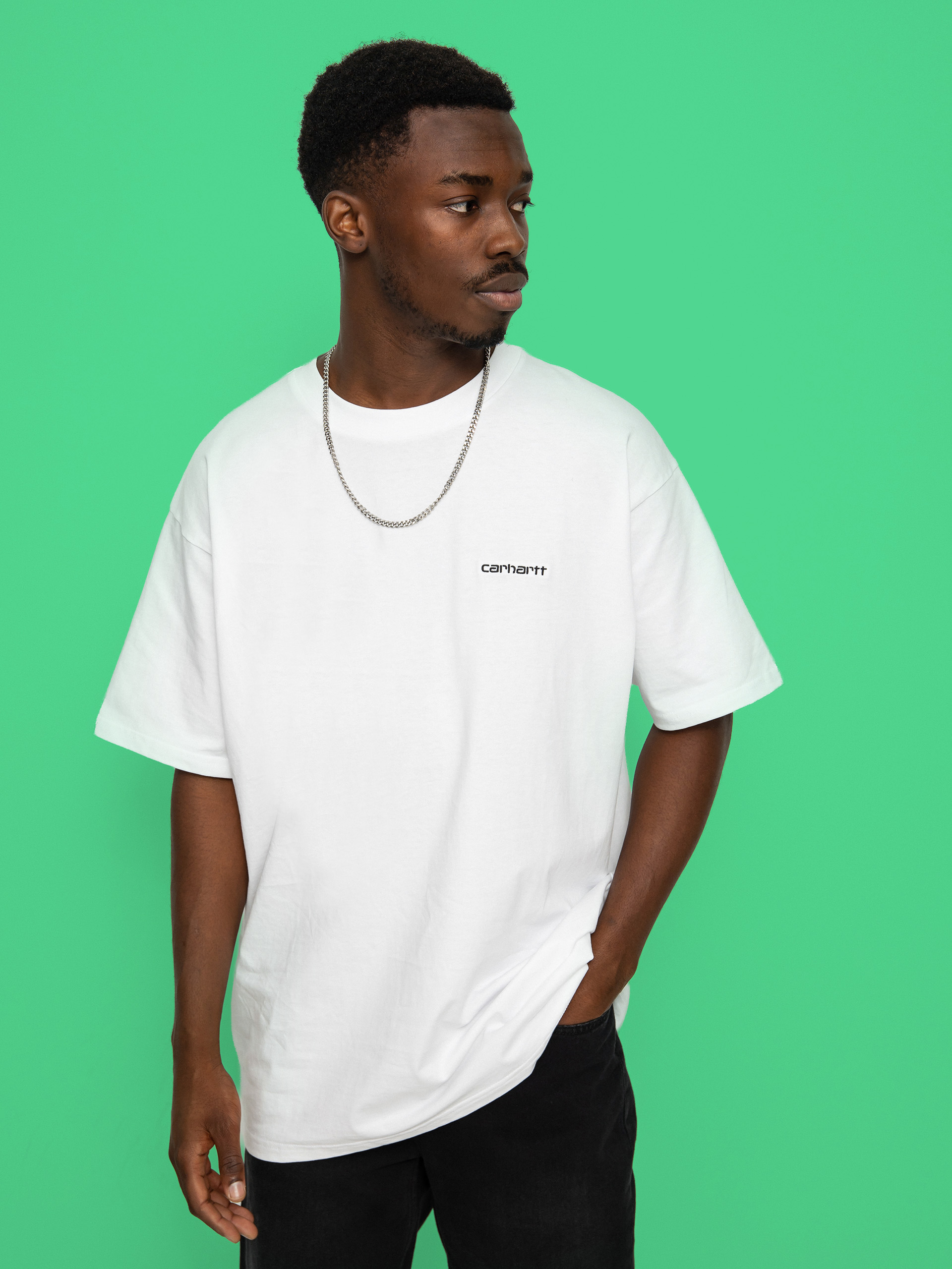 Tricou Carhartt WIP Script Embroidery (white/black)