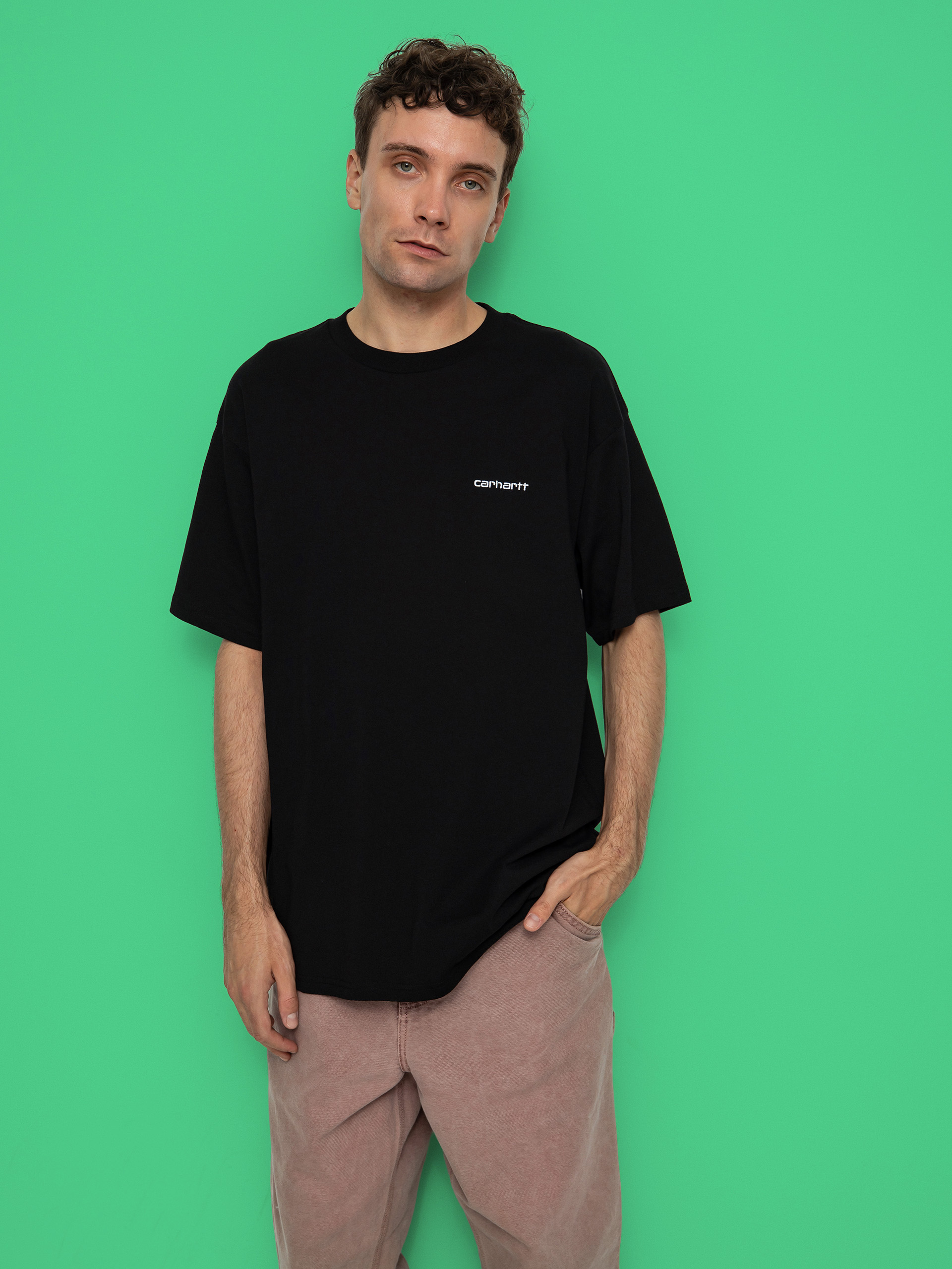 Tricou Carhartt WIP Script Embroidery (black/white)