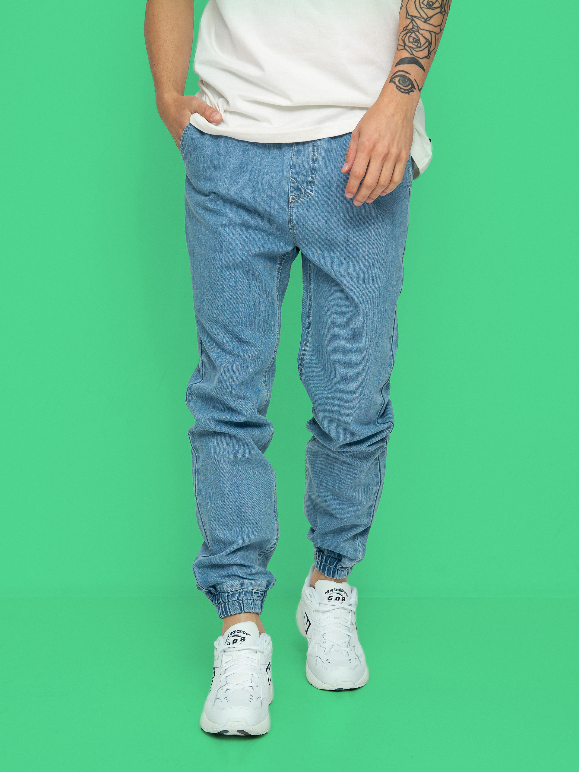 Pantaloni MassDnm Signature 2.0 Joggers Jeans Sneaker Fit (light blue)