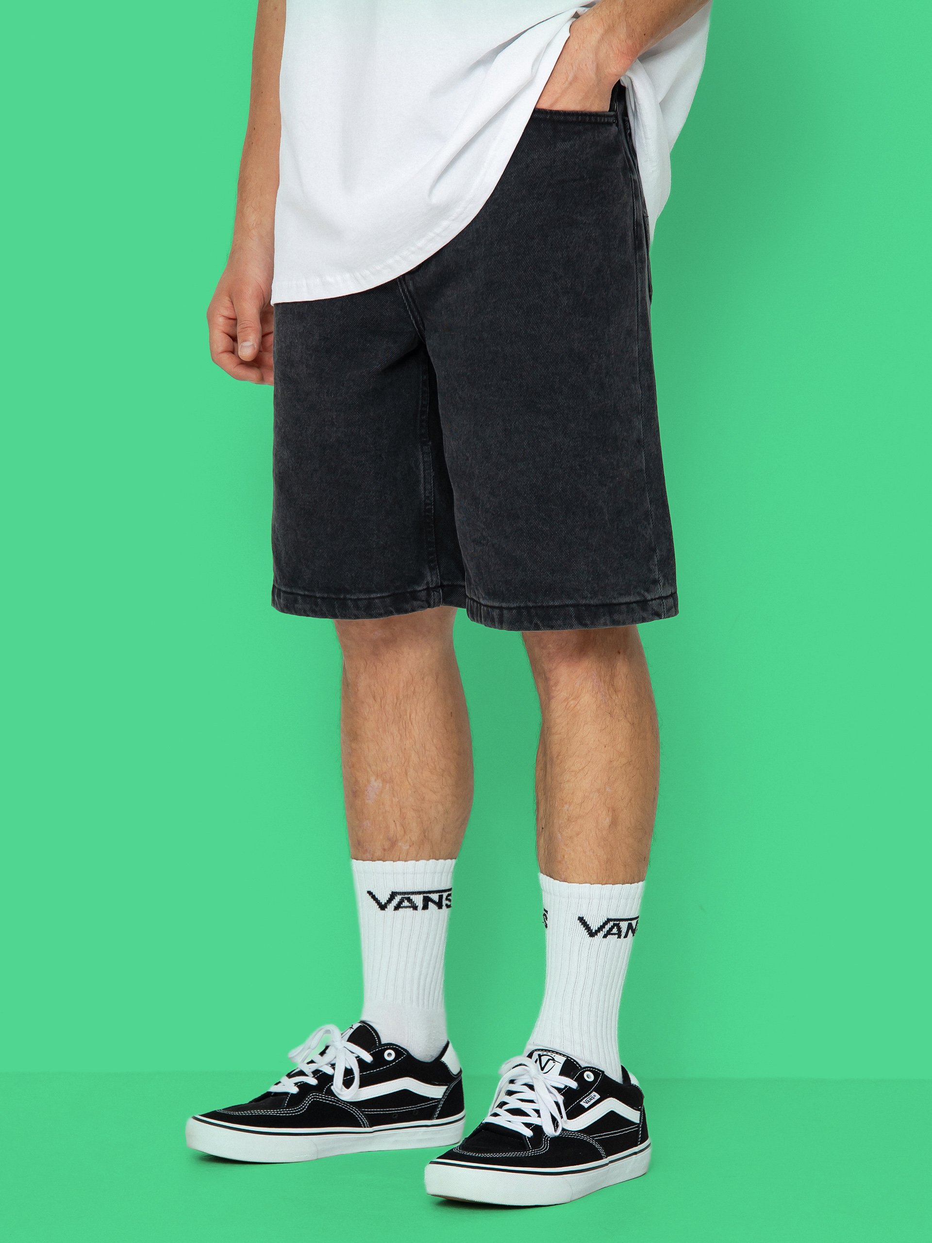 Șort Vans Check 5 Baggy Denim (washed black)
