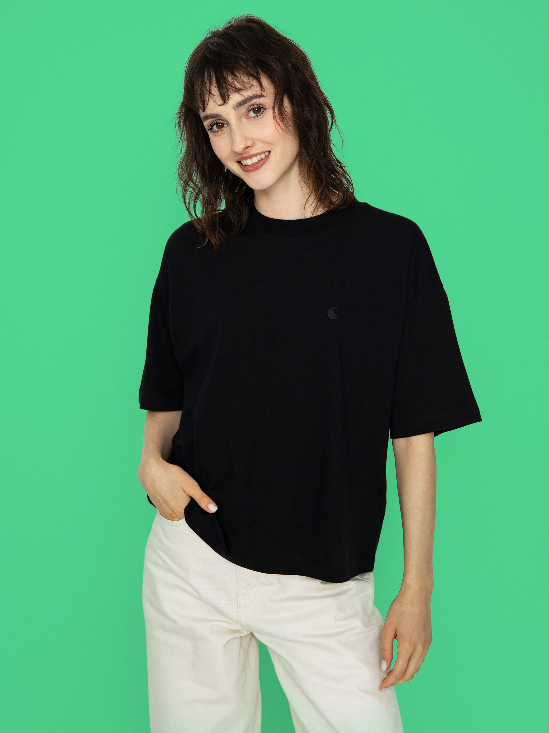 Tricou Carhartt WIP Chester Wmn (black)