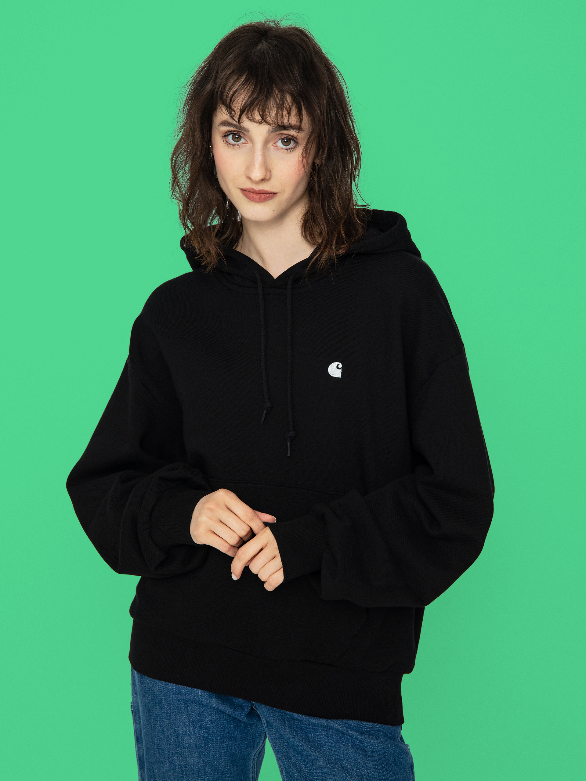 Hanorac cu glugu0103 Carhartt WIP Casey HD Wmn (black/silver)