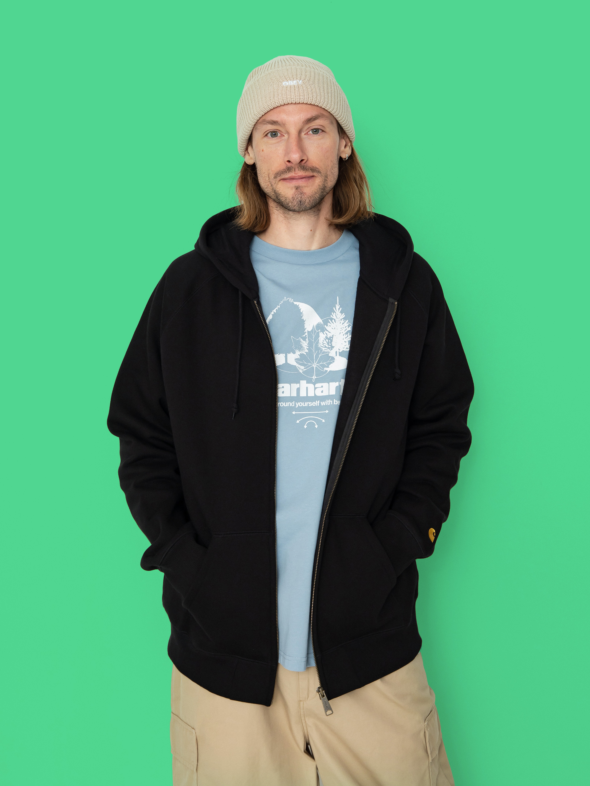 Hanorac cu glugă Carhartt WIP Chase ZHD