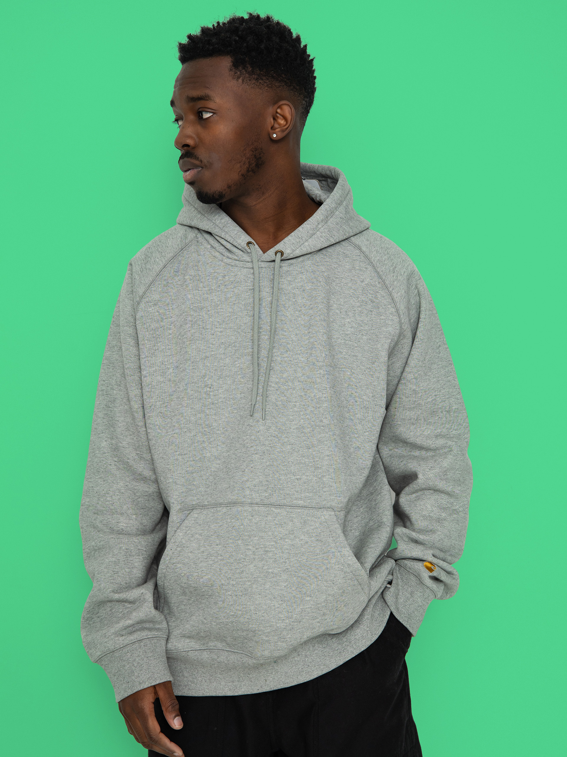 Hanorac cu glugă Carhartt WIP Chase HD (grey heather/gold)