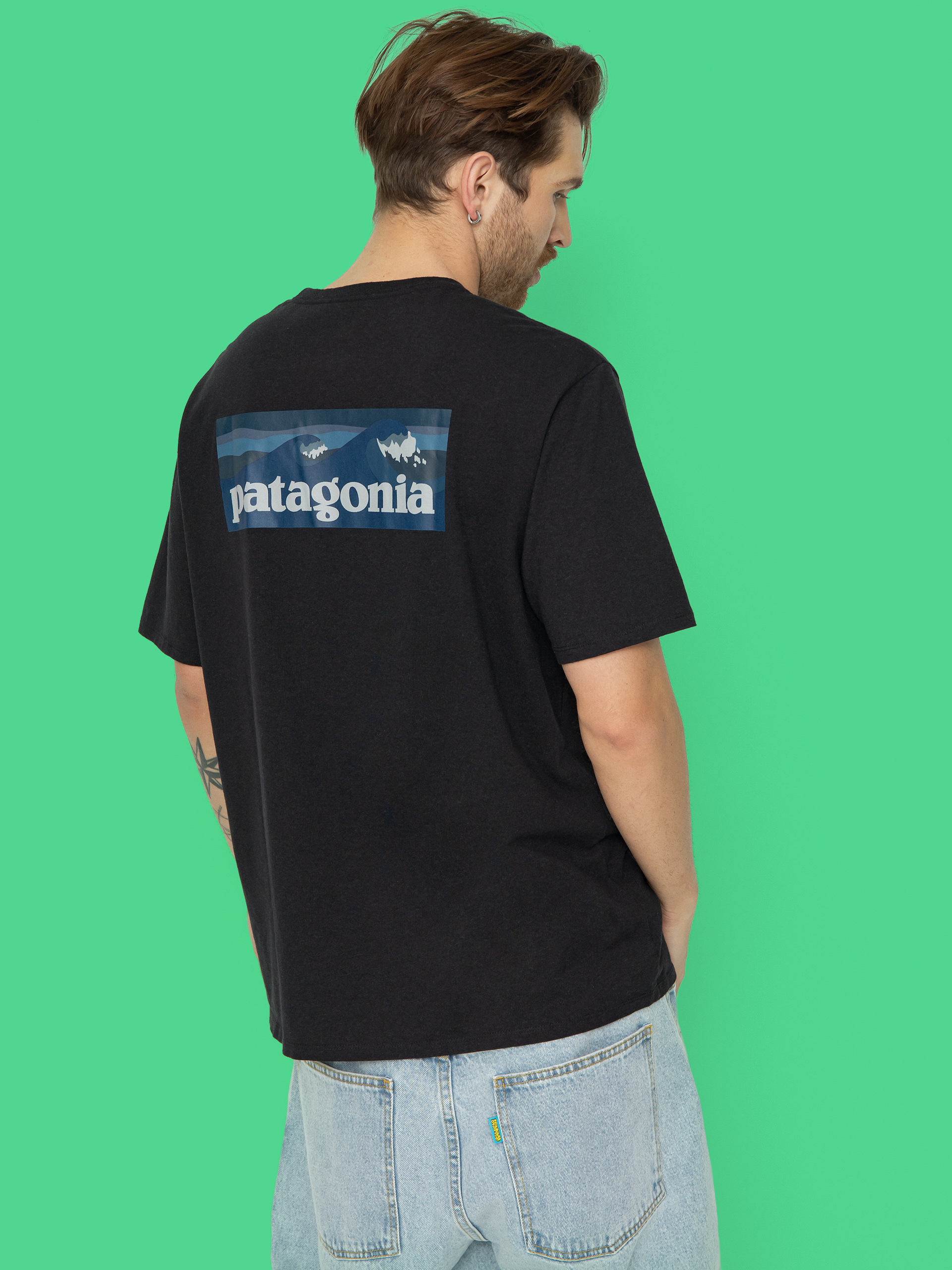 Tricou Patagonia Boardshort Logo Pocket Responsibili (ink black)