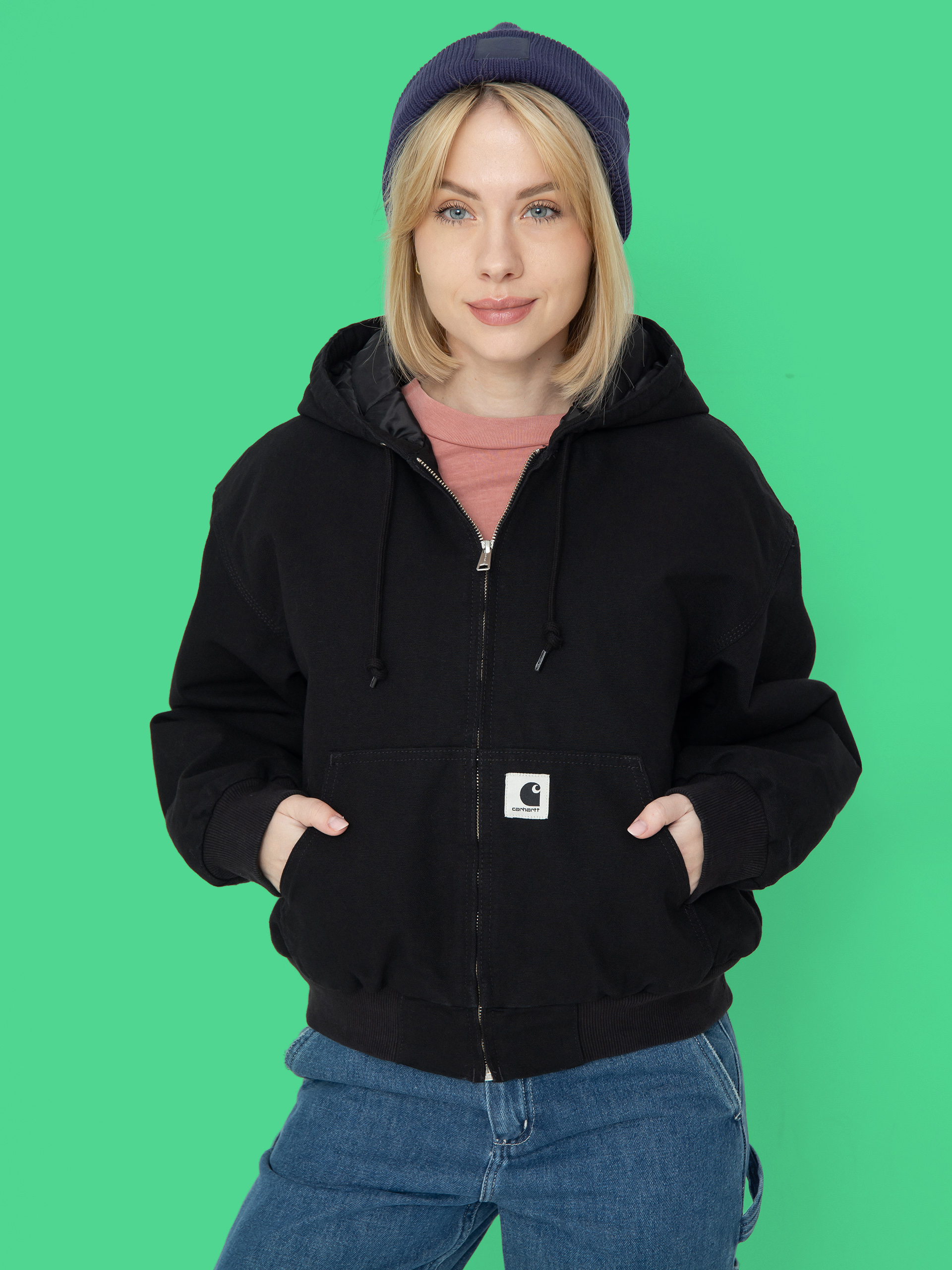 Geacă Carhartt WIP OG Active Wmn (black rinsed canvas)