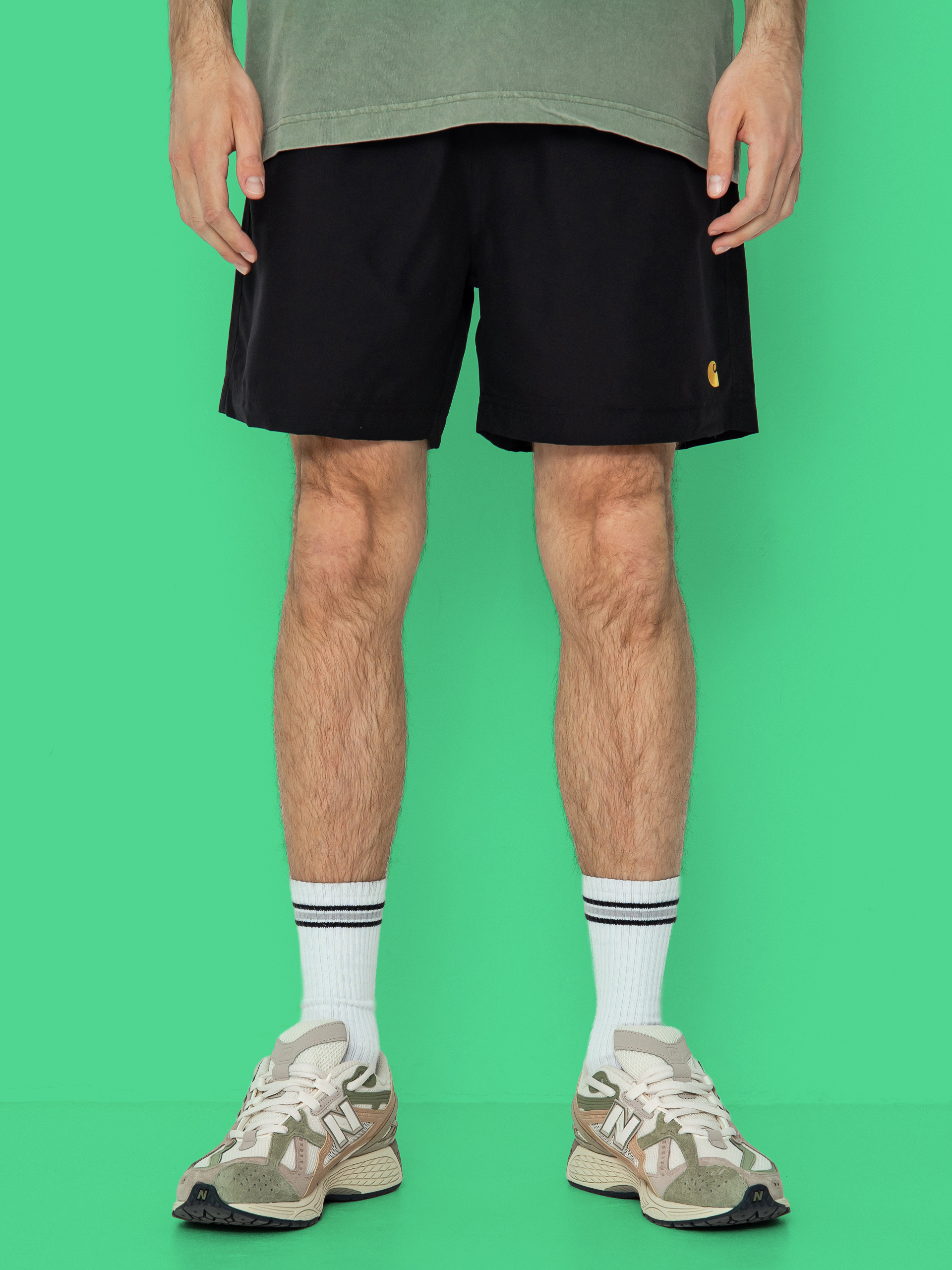 Pantaloni scurți Carhartt WIP Chase Swim (black/gold)
