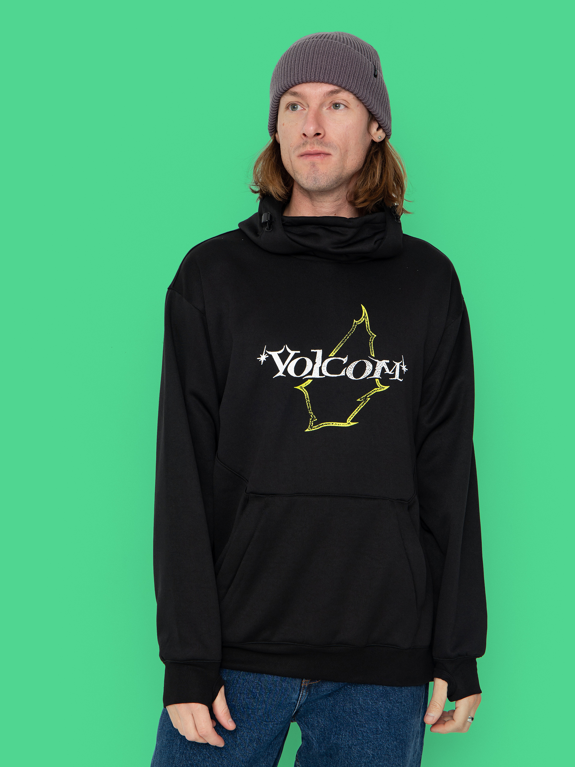 Hanorac cu glugă Volcom Hydro Riding HD (black)
