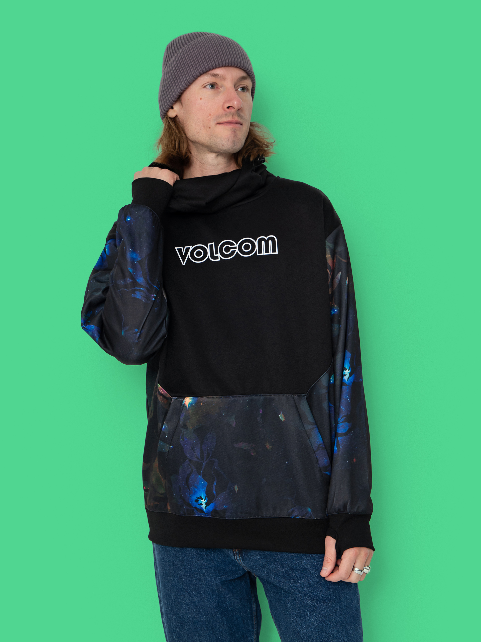 Hanorac cu glugă Volcom Hydro Riding HD (space aloha)