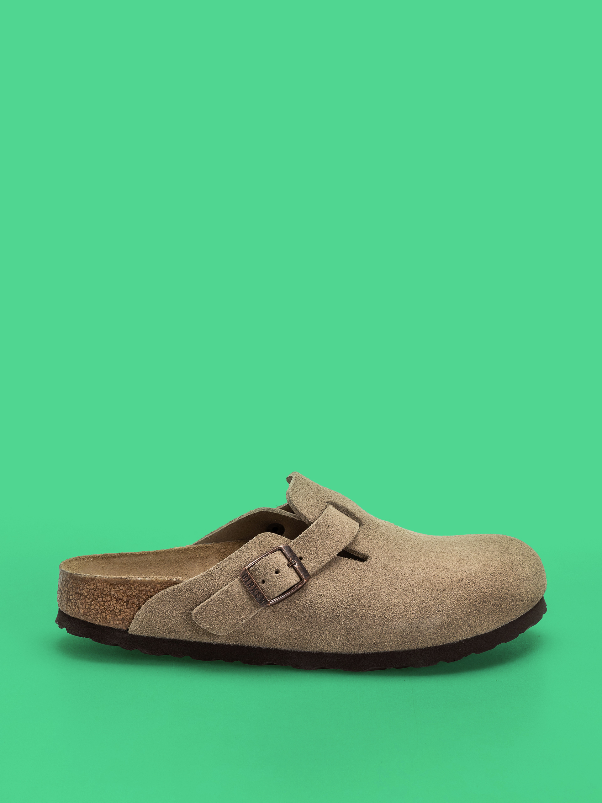 Șlapi Birkenstock Boston Suede Leather Narrow Wmn (taupe)