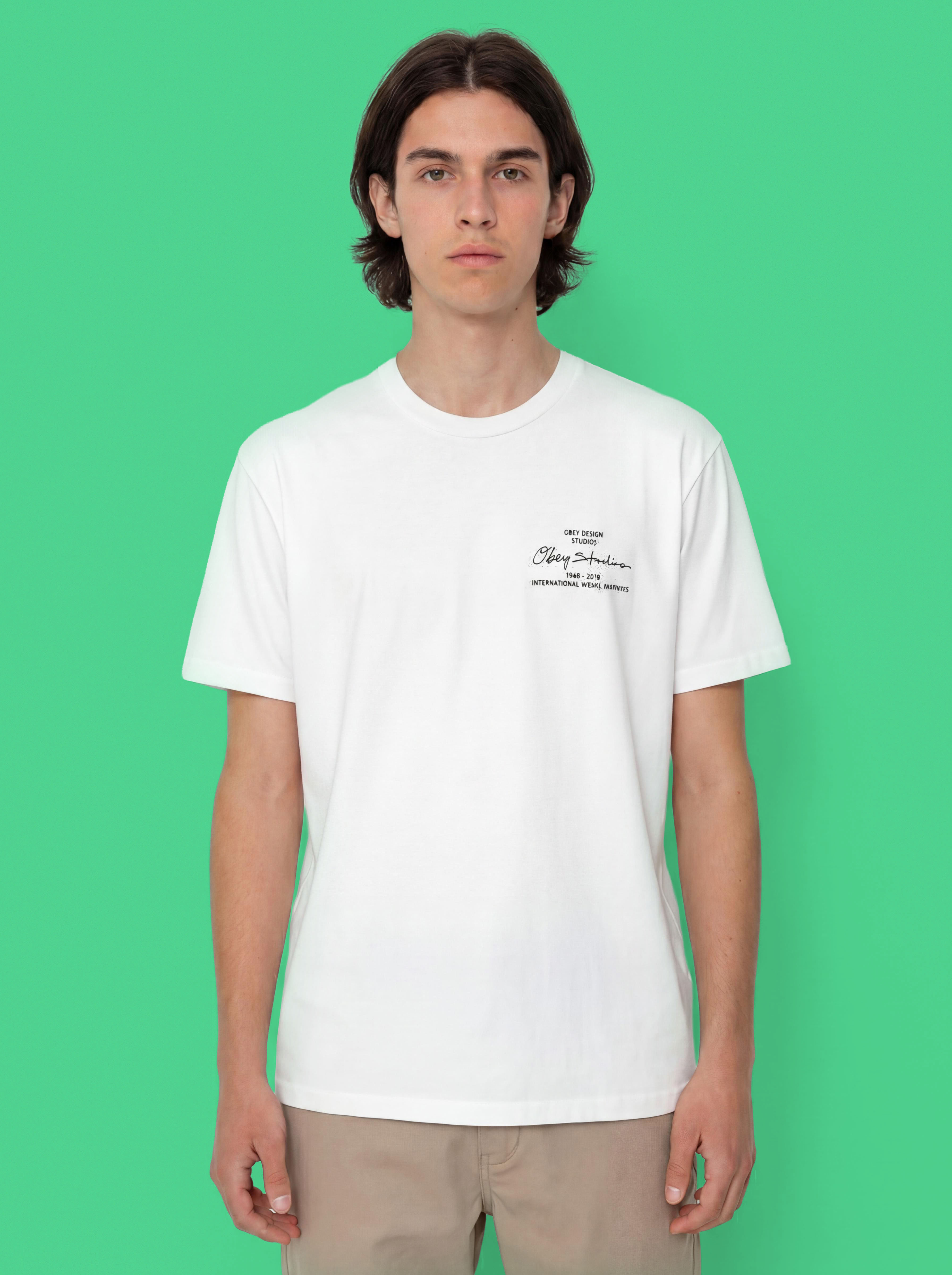 Tricou OBEY Institute (pigment vintage white)