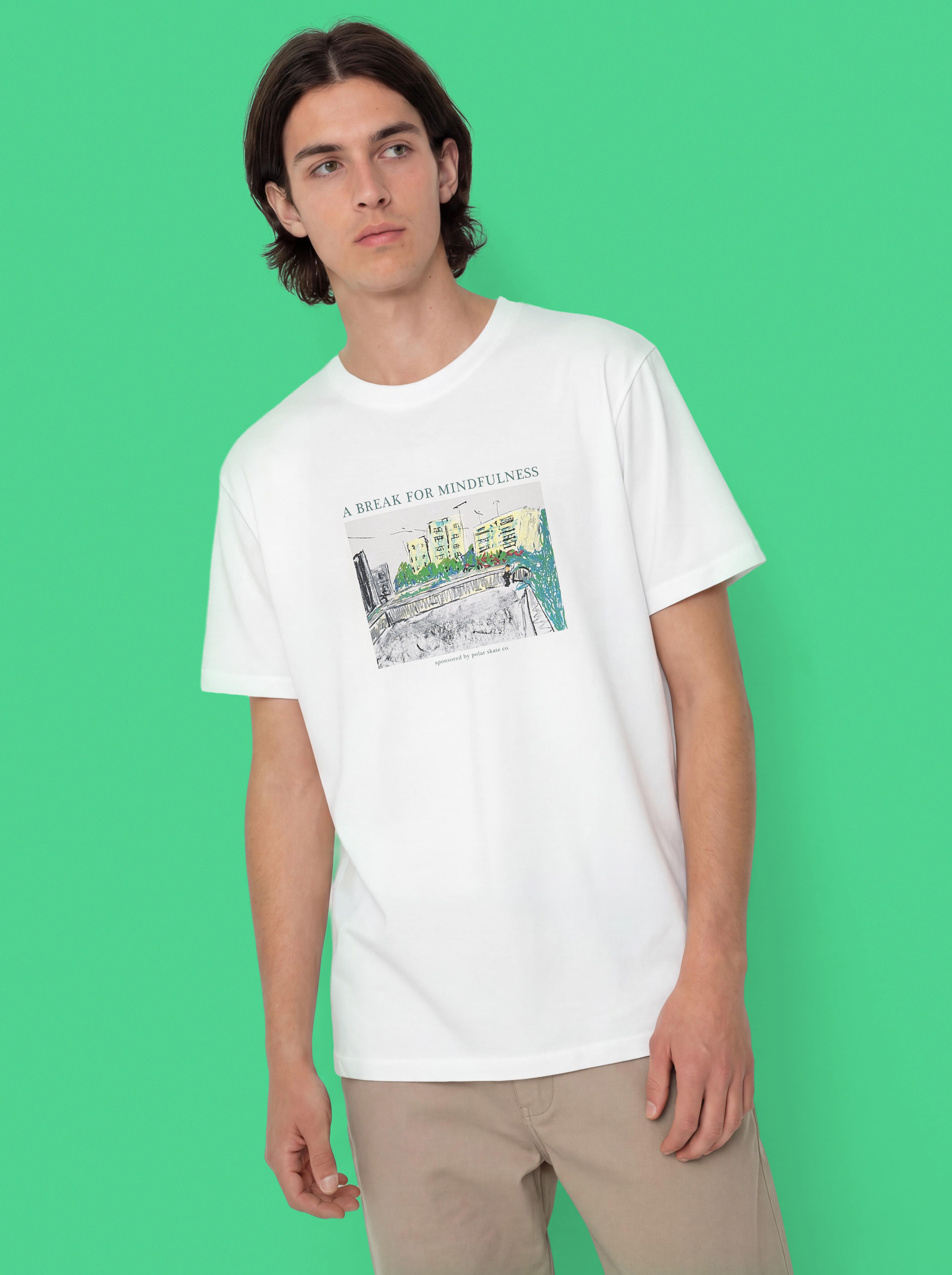 Tricou Polar Skate Mindfulness (white)