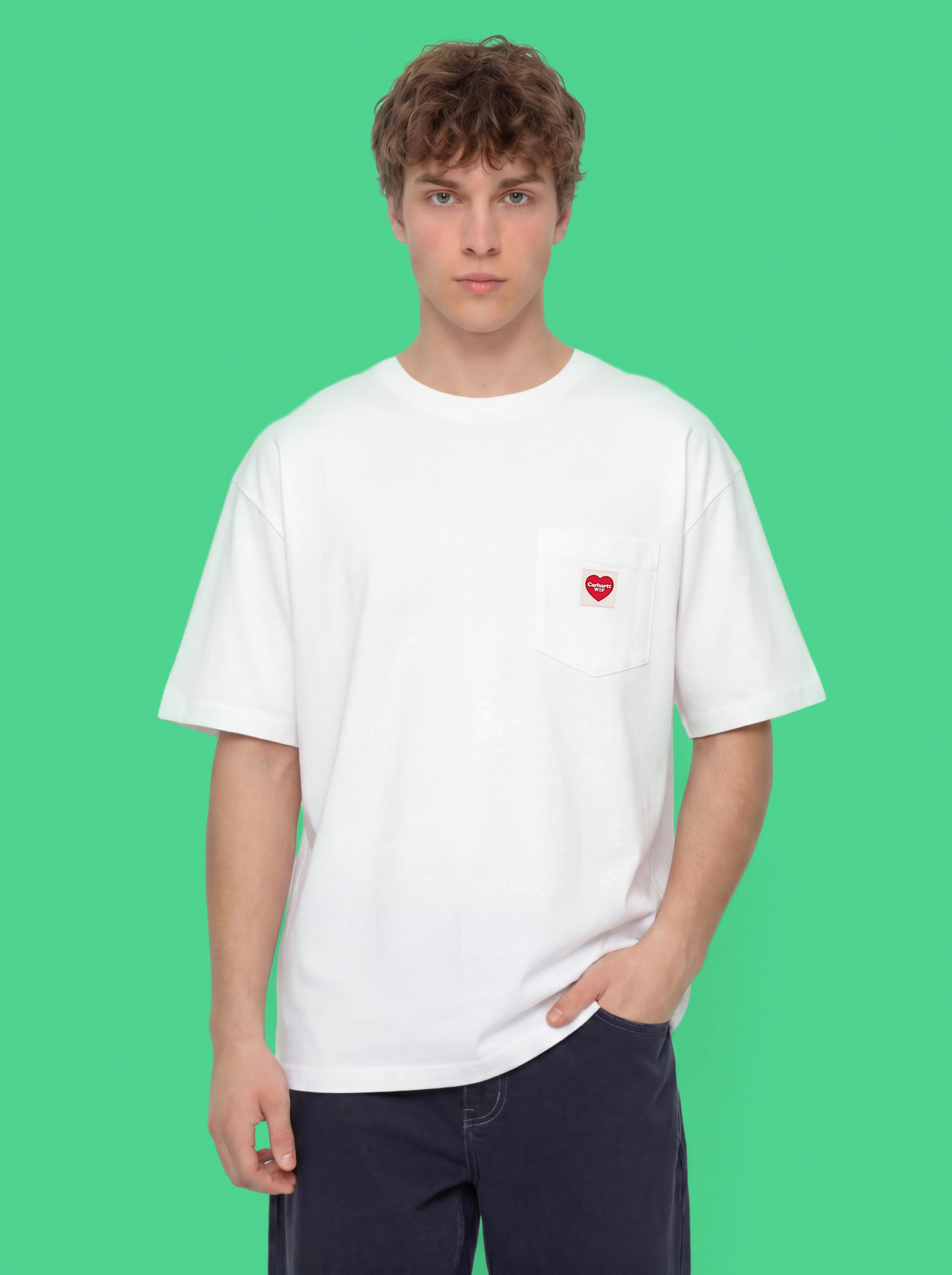 Tricou Carhartt WIP Pocket Heart (white/red)