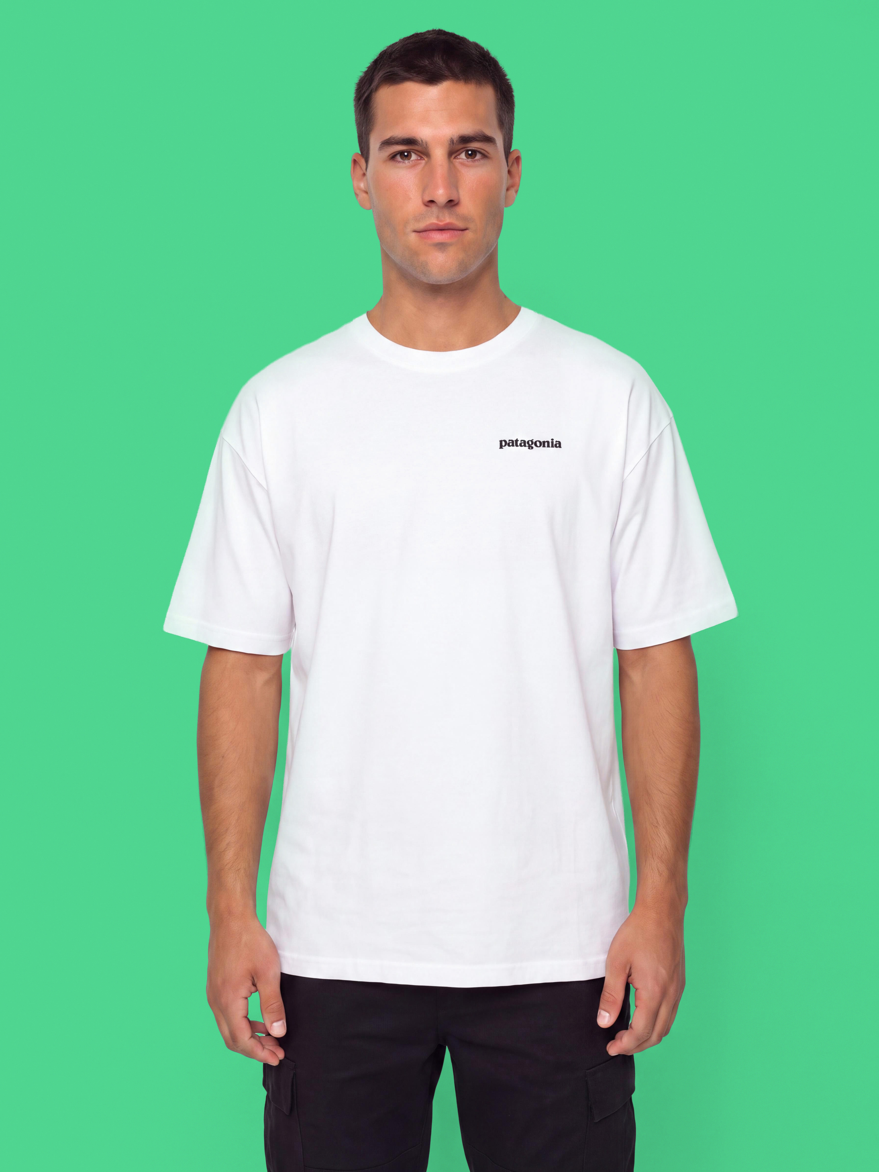 Tricou Patagonia P6 Logo Responsibili (white)