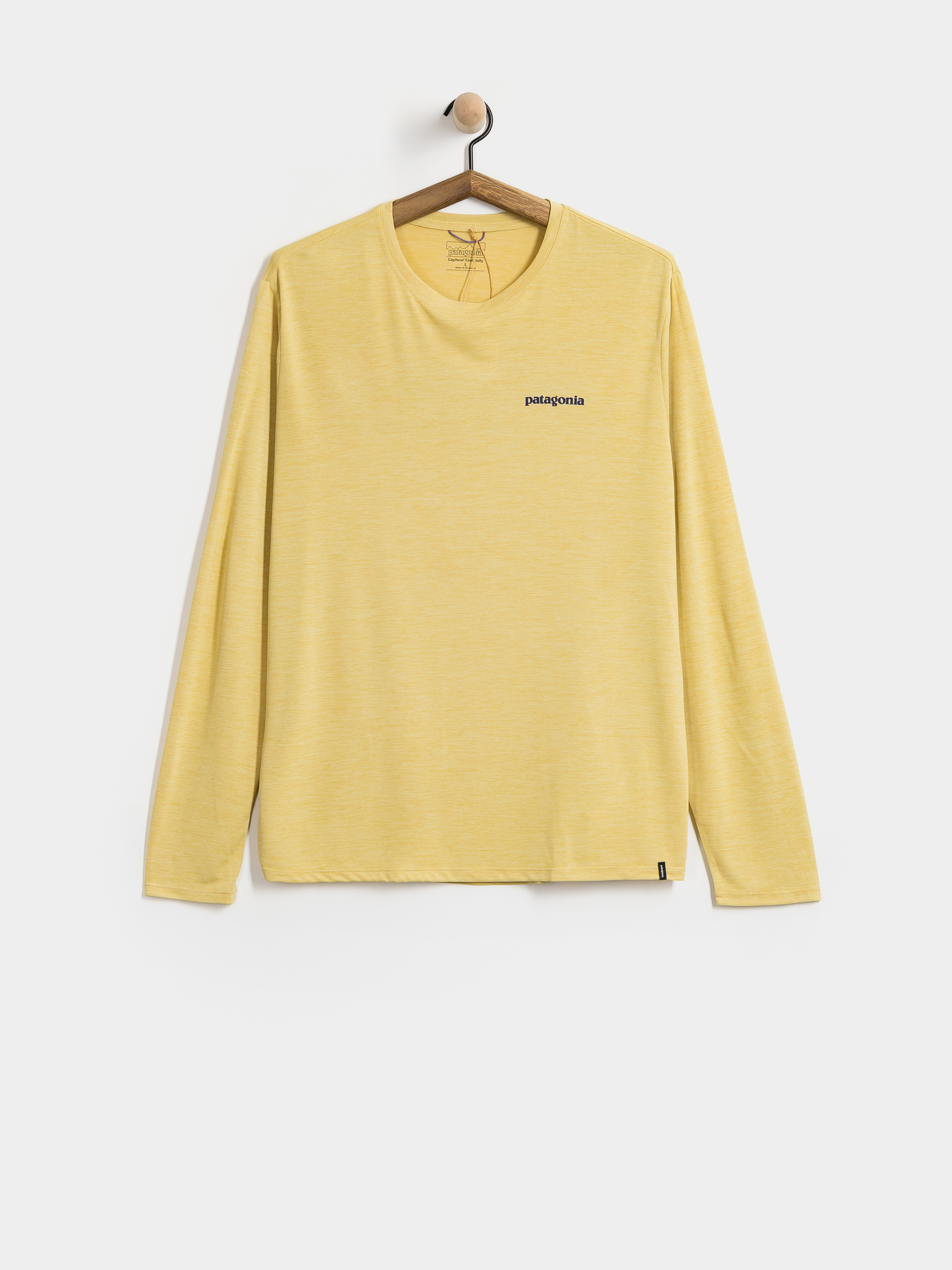 Longsleeve Patagonia Cap Cool Daily Boardshort Logo (limestone yellow light limestone yellow x dye)