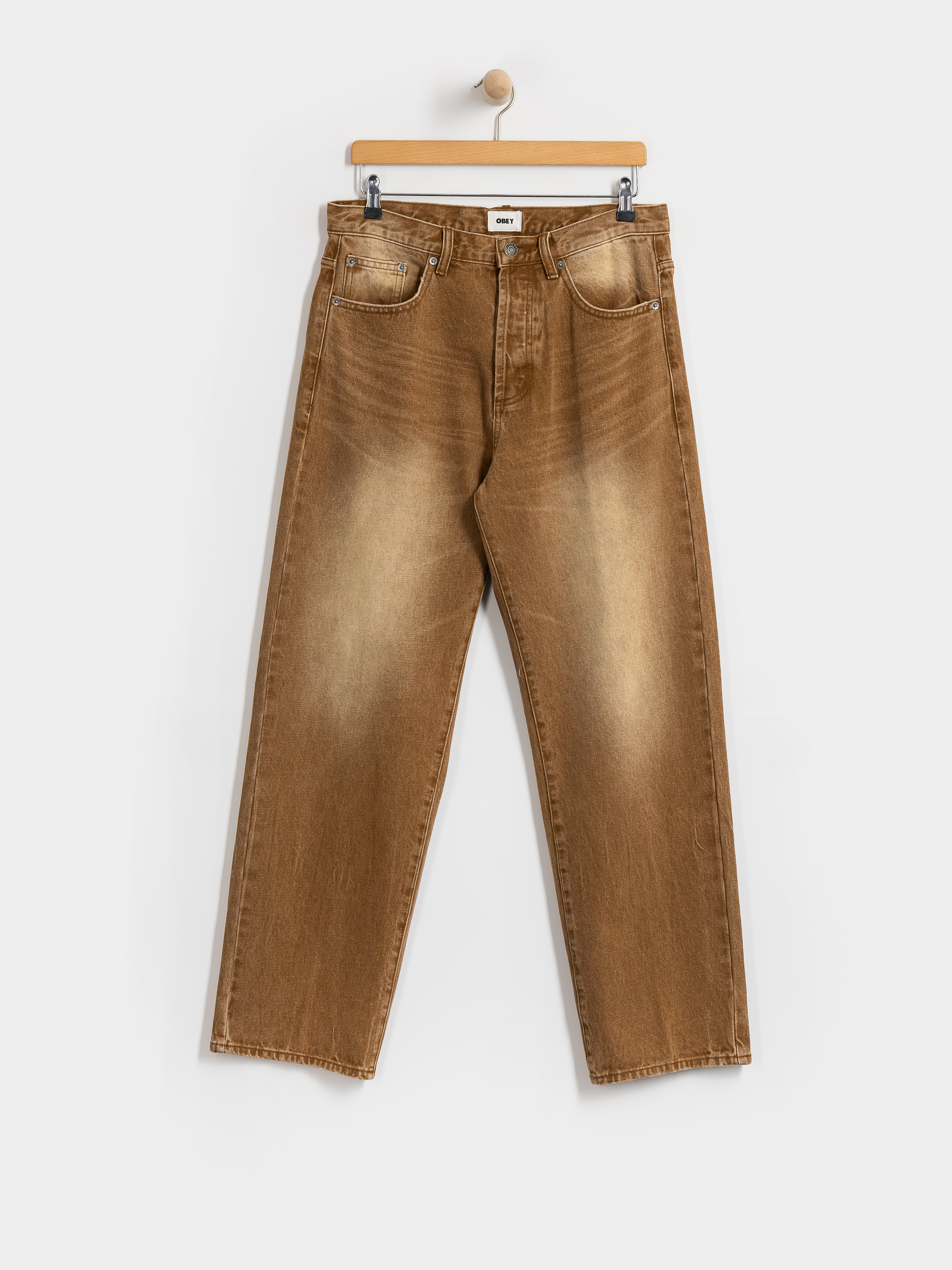 Pantaloni OBEY Boxcar Straight Denim (archive brown)
