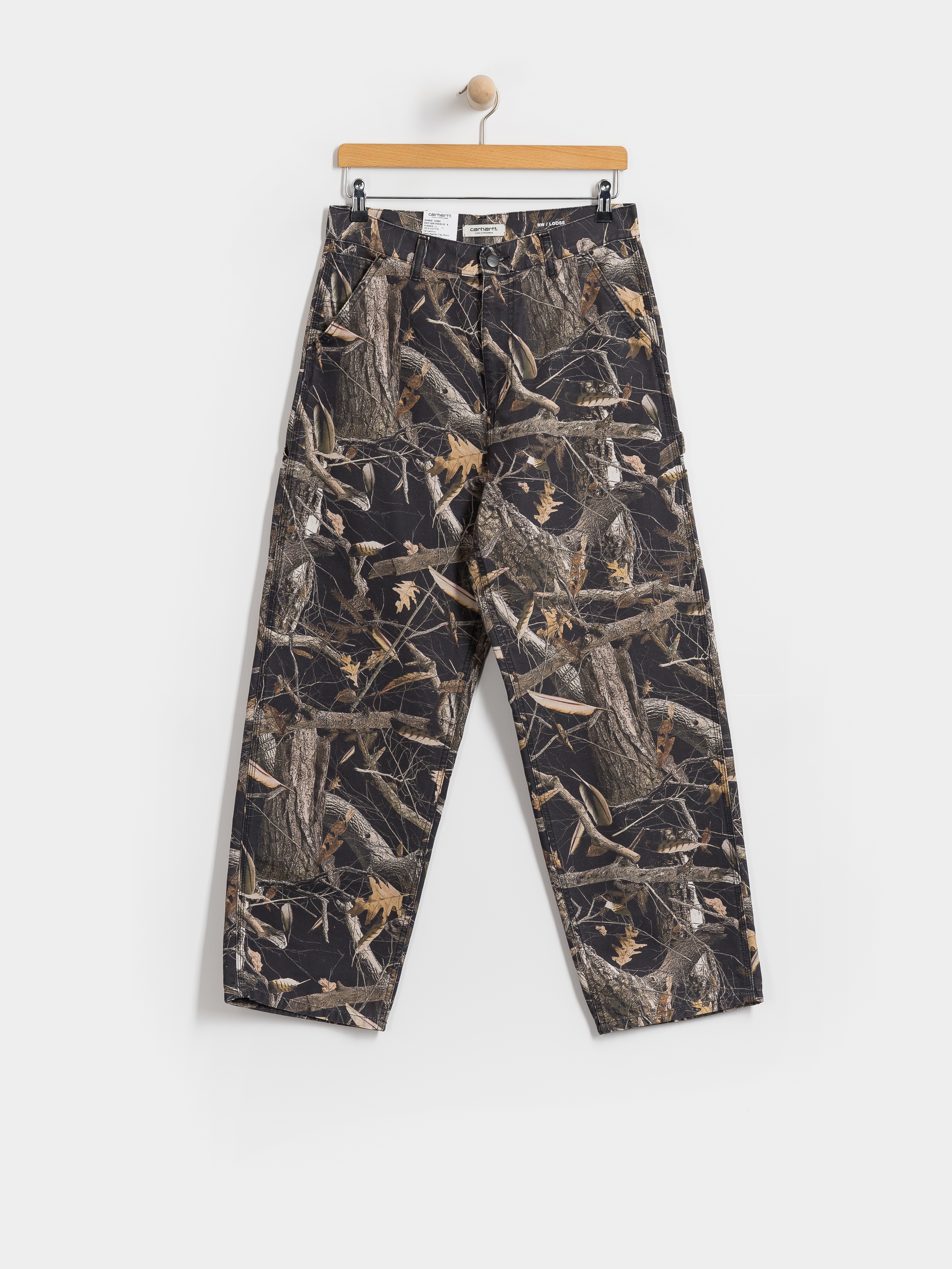 Pantaloni Carhartt WIP Brandon Single Knee Wmn (camo feather tree black/heavy stone wash)