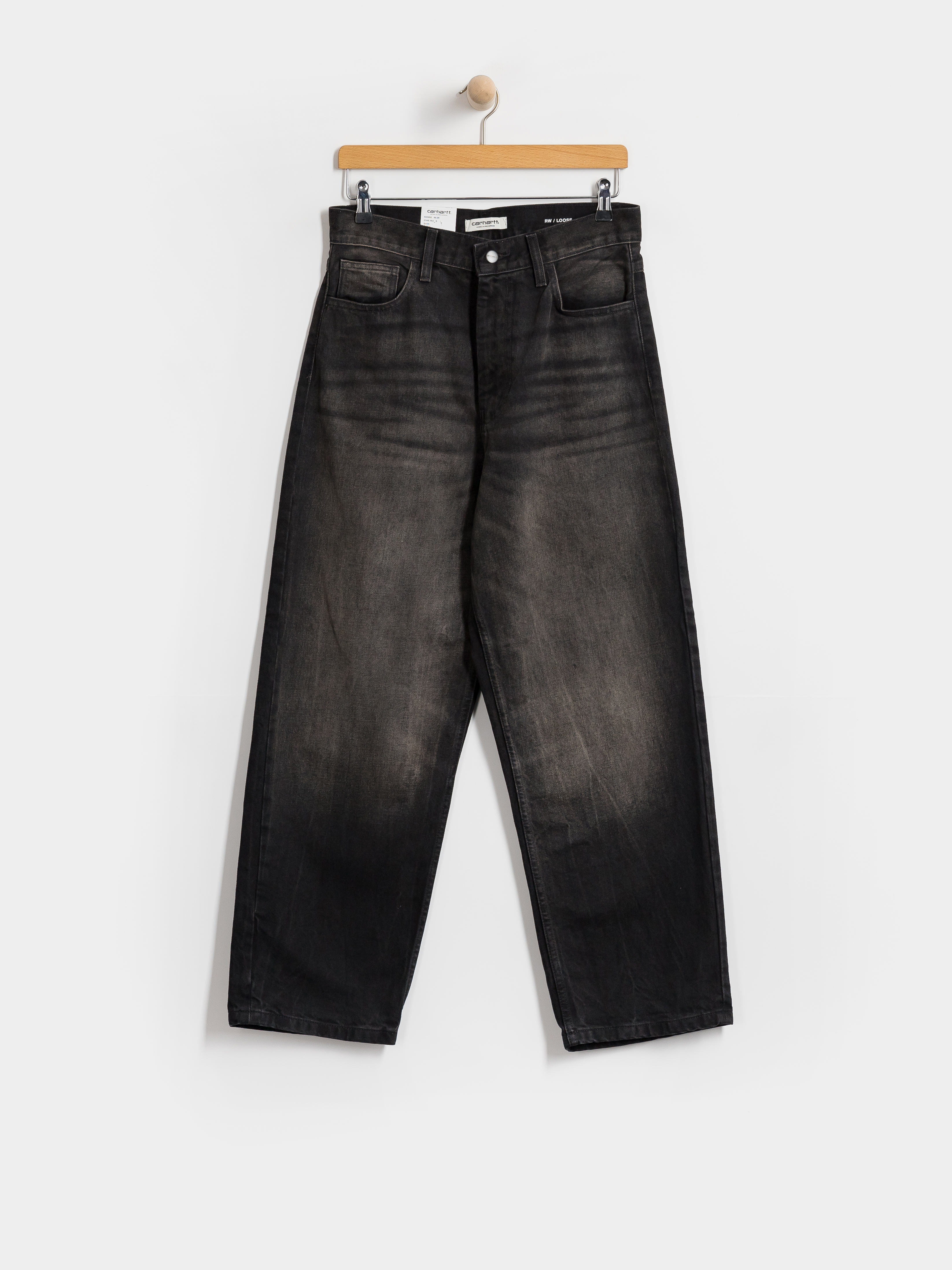 Pantaloni Carhartt WIP Brandon Wmn (black/tobacco used wash)